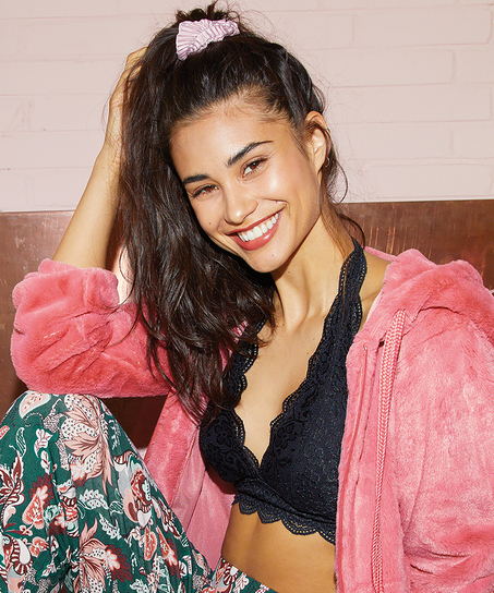 Halter Lace bralette, Sort