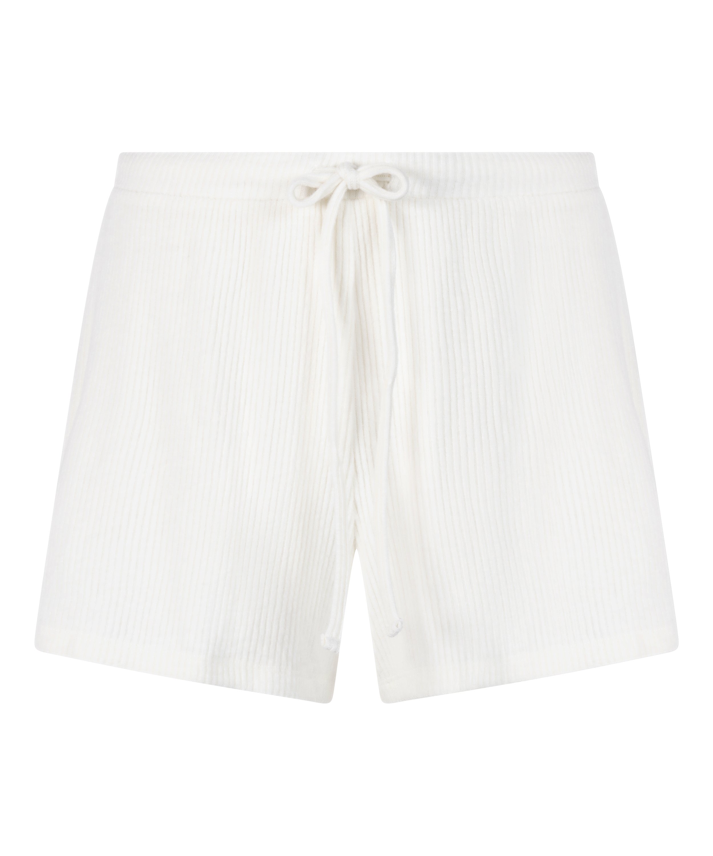 Ribstrikkede shorts, Hvid, main