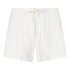 Ribstrikkede shorts, Hvid