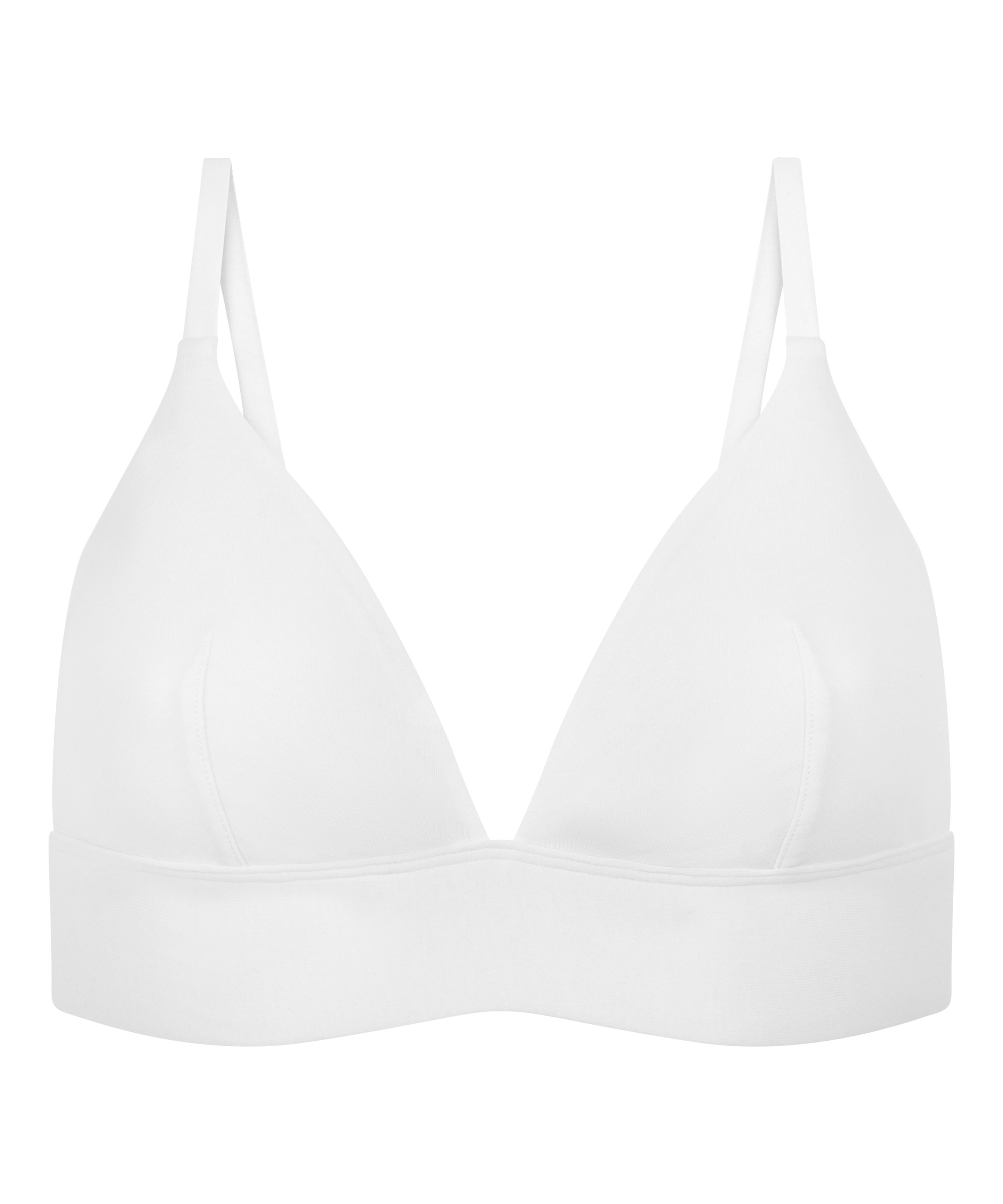 Bralette i bomuld, Hvid, main