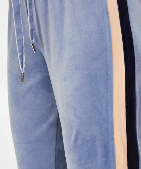 Velours Stripe joggingbukser, bl&aring;