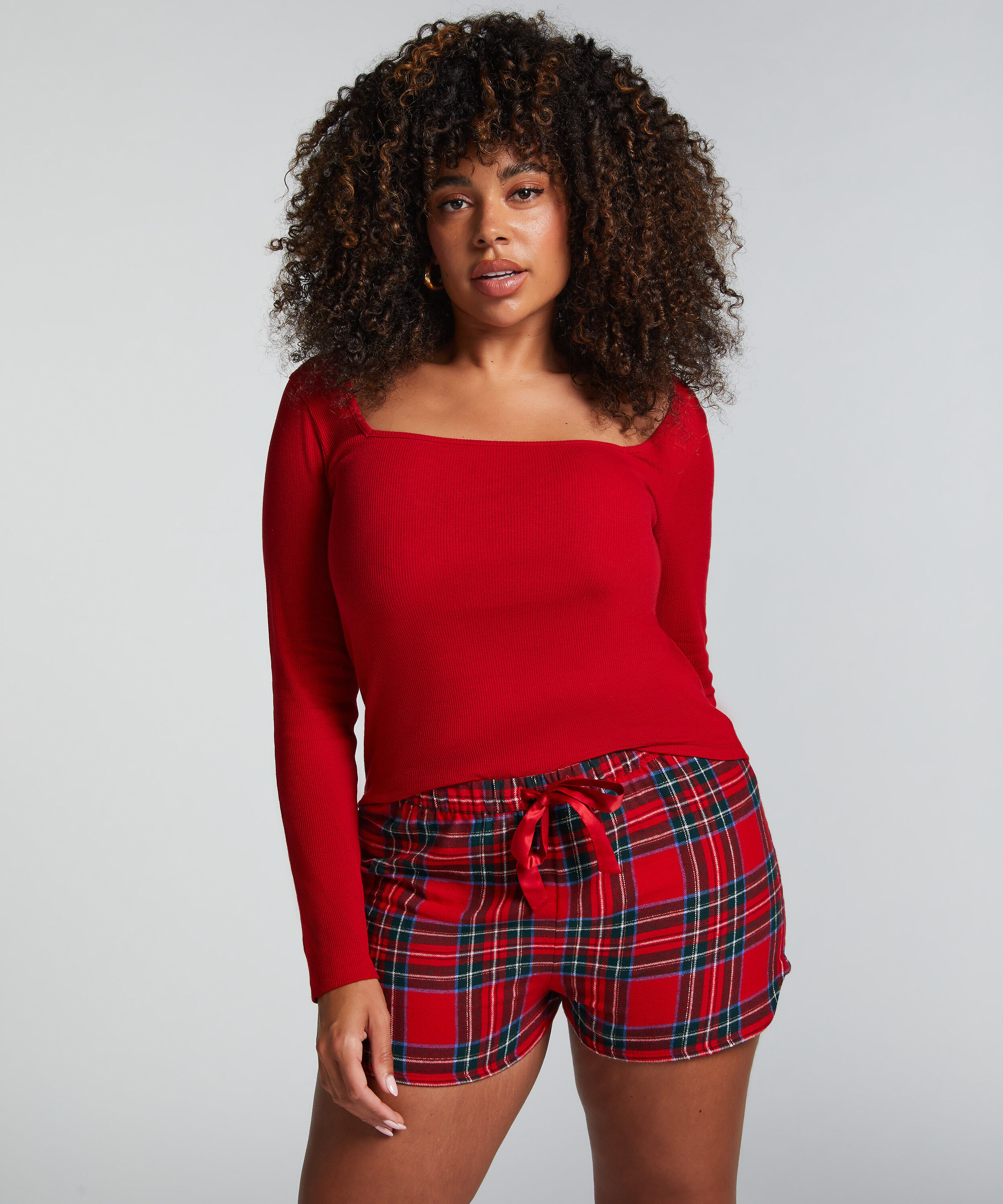 Twill pyjamas, Rød