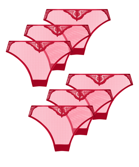 6-pak brasiliansk trusse, r&oslash;d