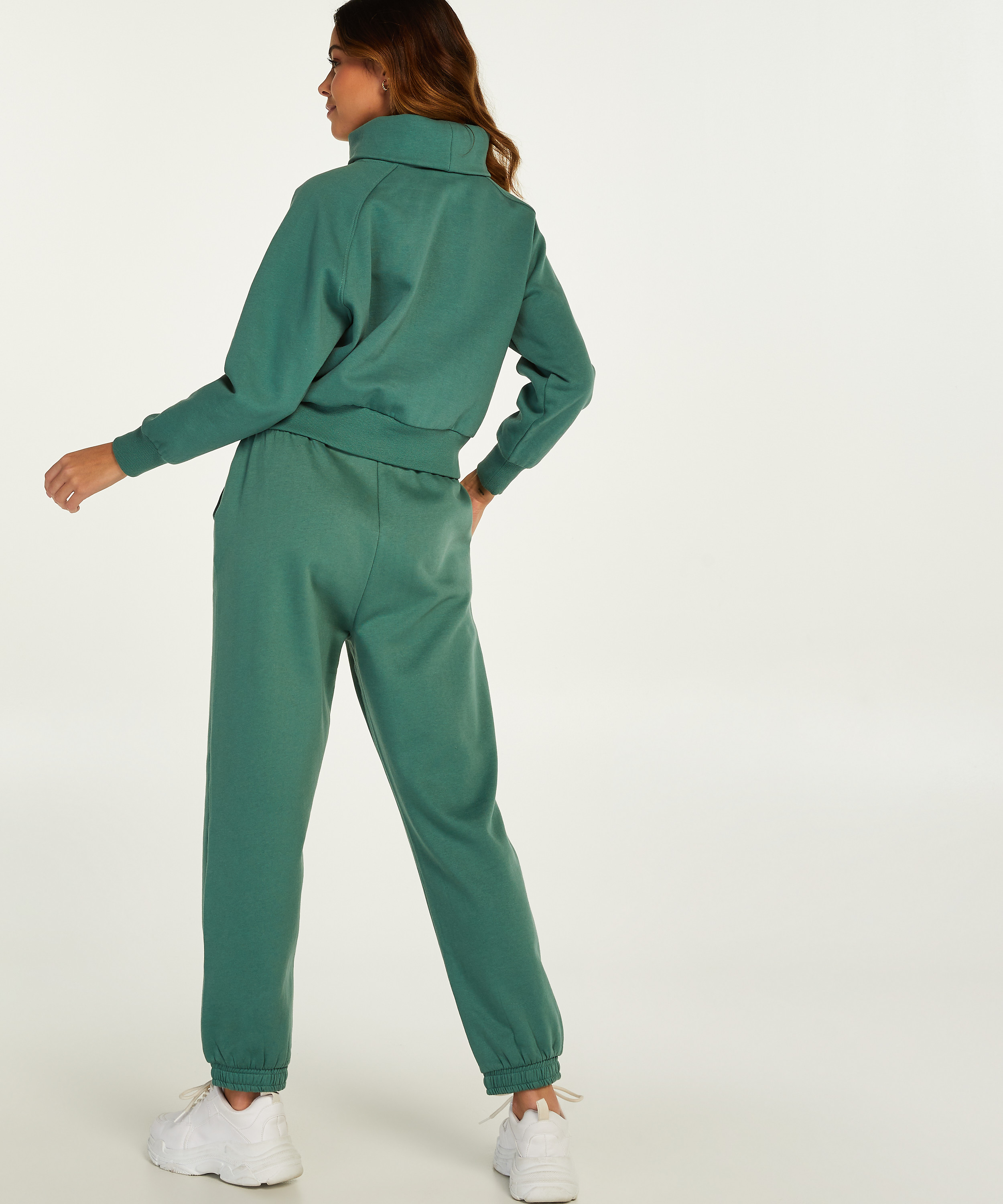 Sweater med tragthals, Grøn, main