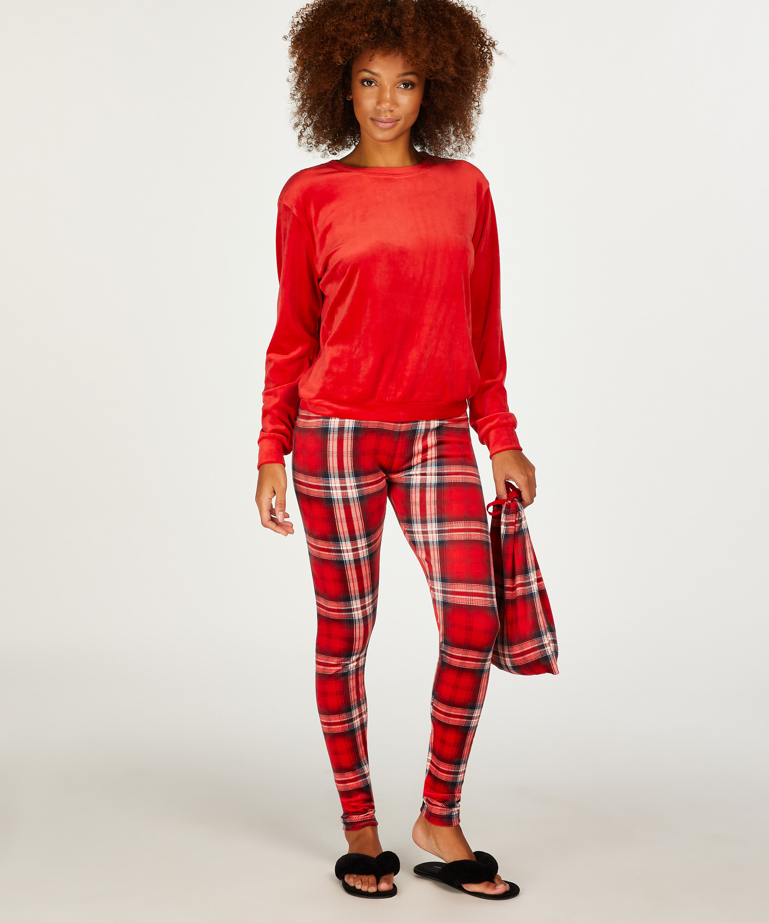 Pyjamasæt med taske, rød, main