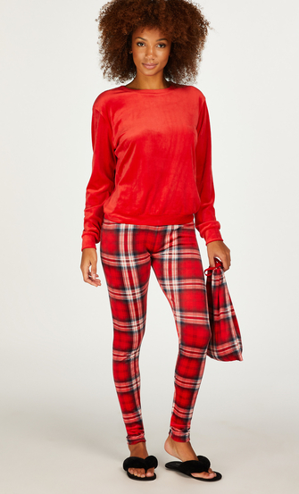 Pyjamasæt med taske, rød