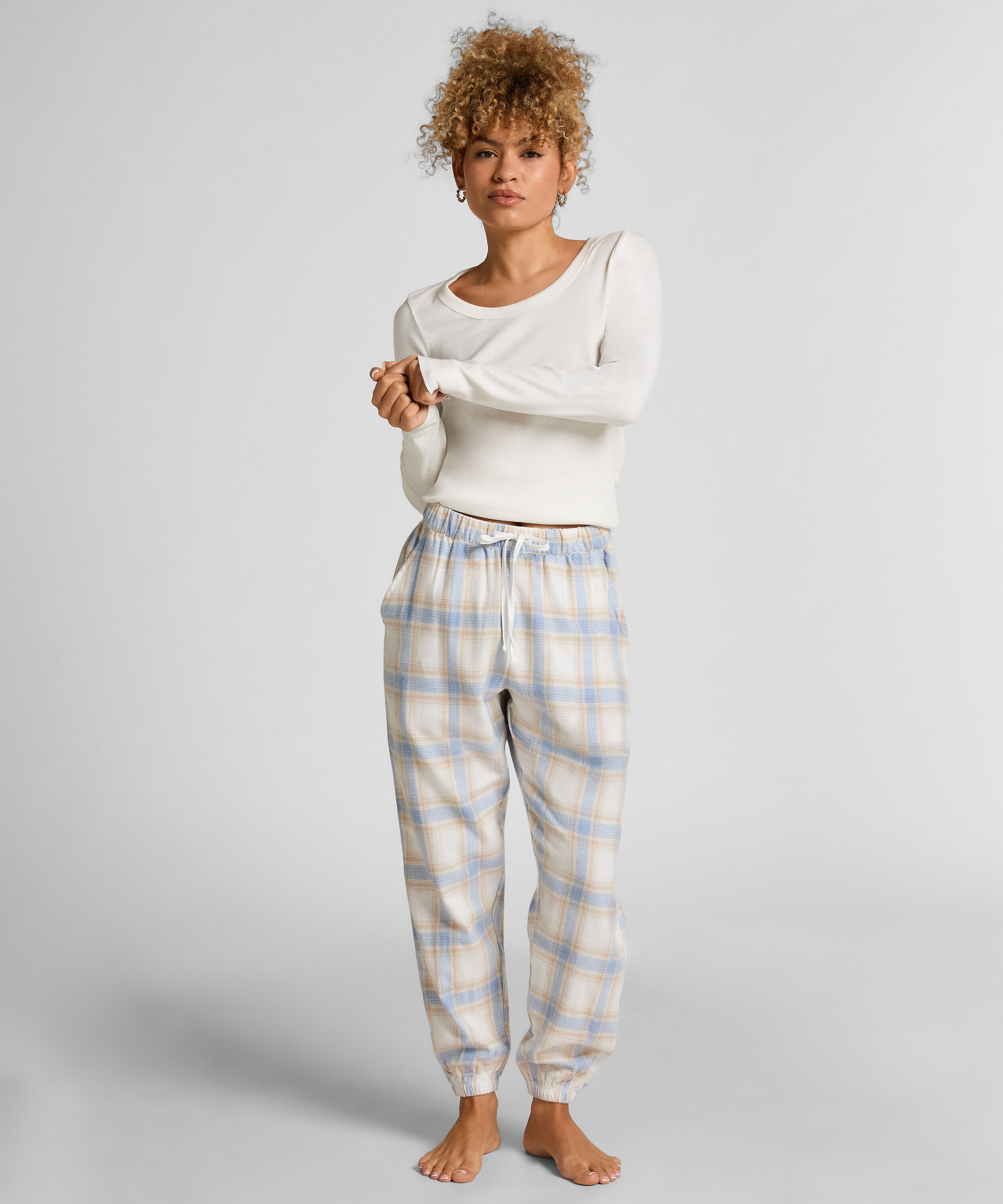 Pyjamasbukser af flonel, Blå