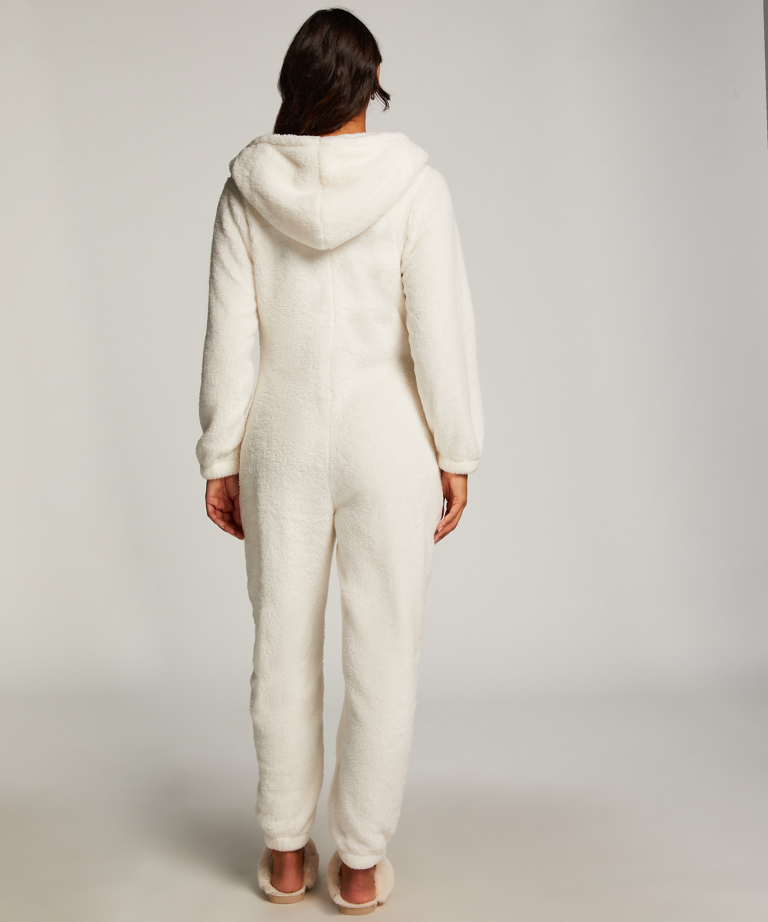 Onesie Fleece, hvid, main