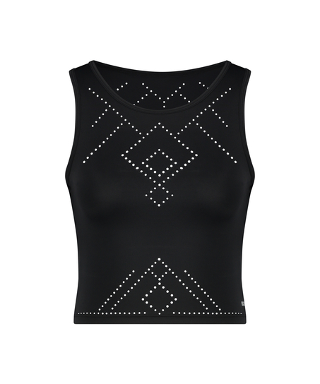 HKMX Sport crop tank top Naira, Sort
