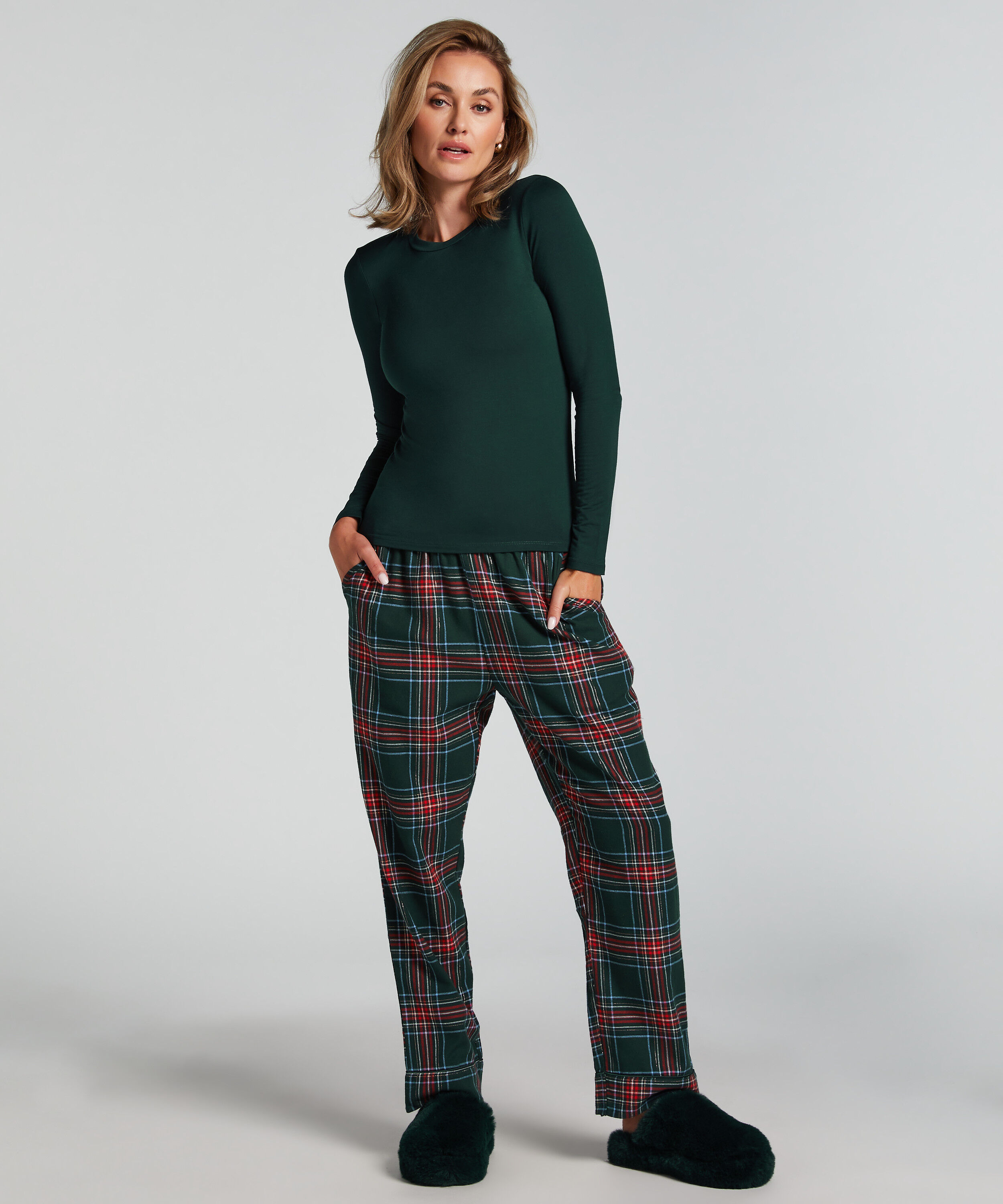 Pyjamassæt Flannel, Grøn