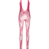 Private Catsuit Fishnet med åben skridt, pink