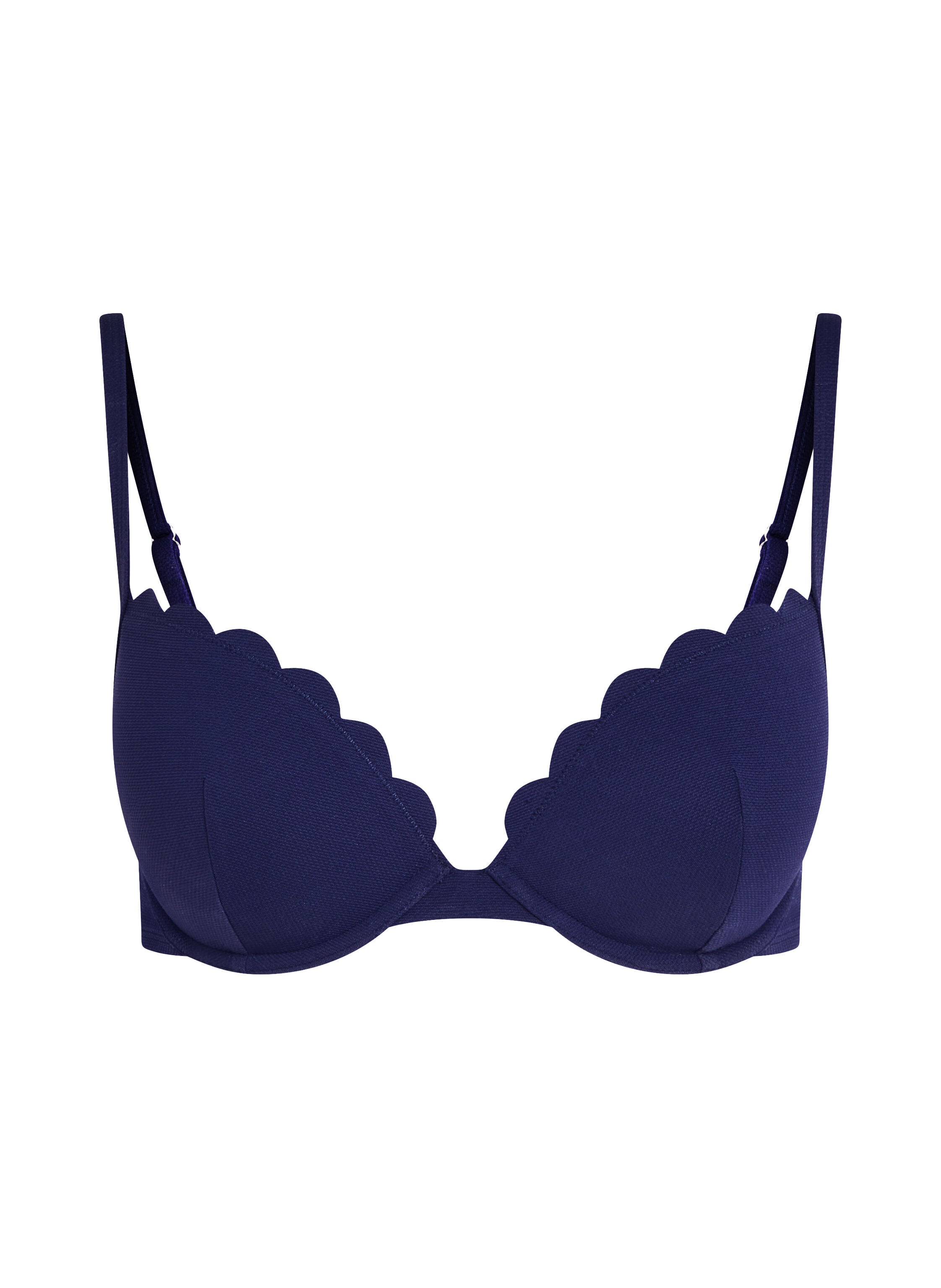 Formstøbt push-up bøjle-bikinitop Scallop Størrelse A - E