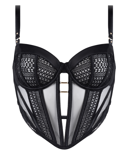 Ikke-formstøbt longline bøjle-bh Missy, Sort