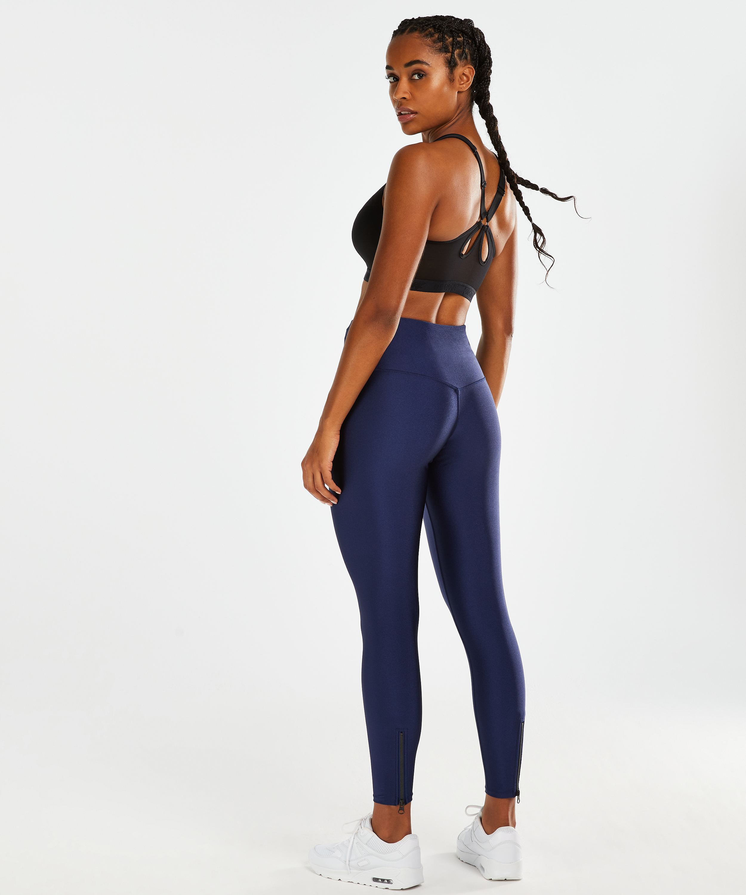 HKMX High Waisted Sportlegging Shine, bl&aring;, main