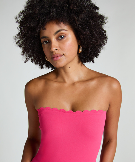 Badedragt Bandeau Scallop, pink