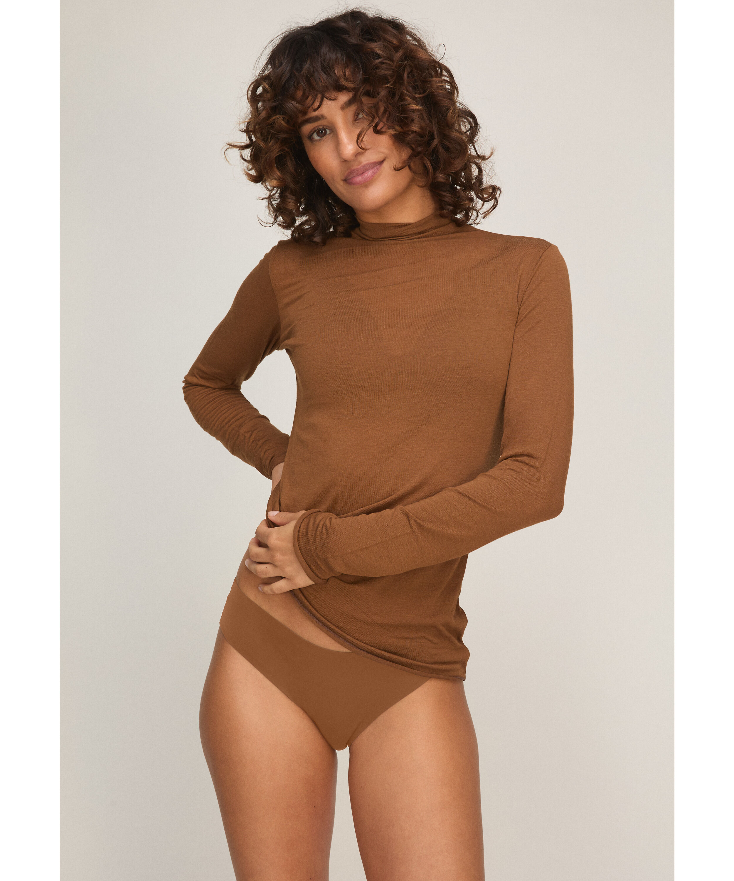 super soft rullekrave bluse med cashmere