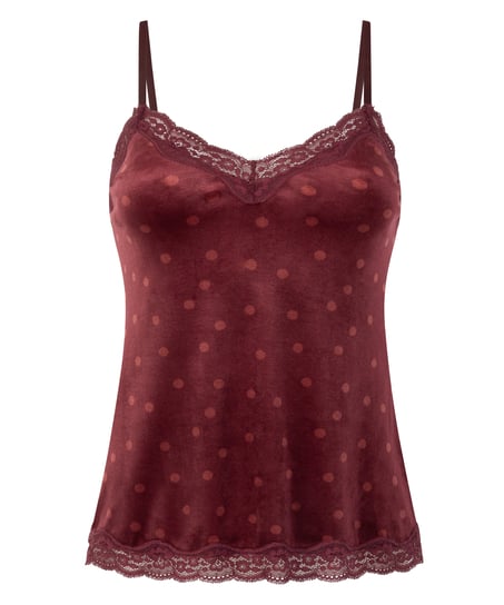 Cami top Velours Lace, Lilla