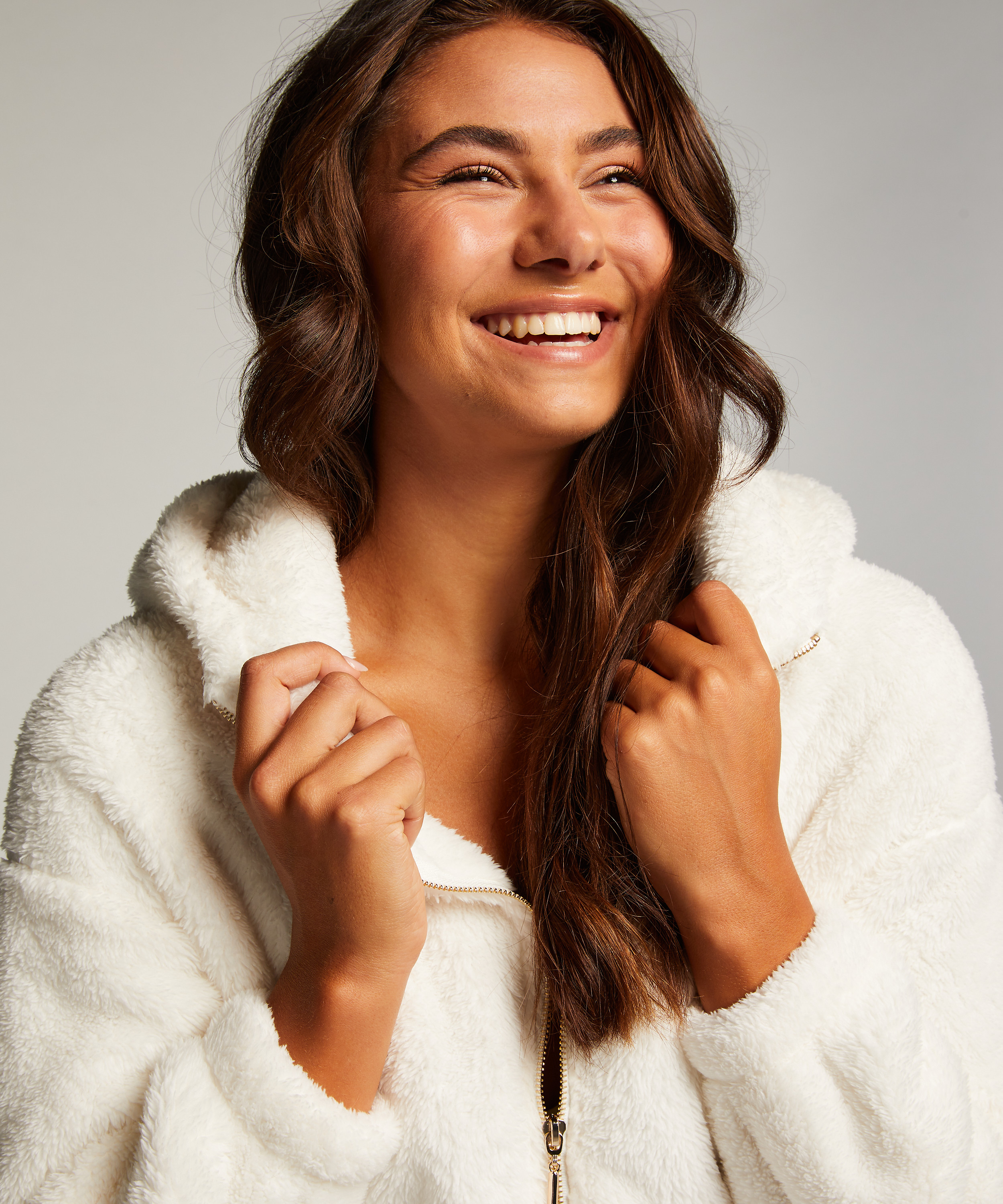 Fleecejakke, Hvid, main