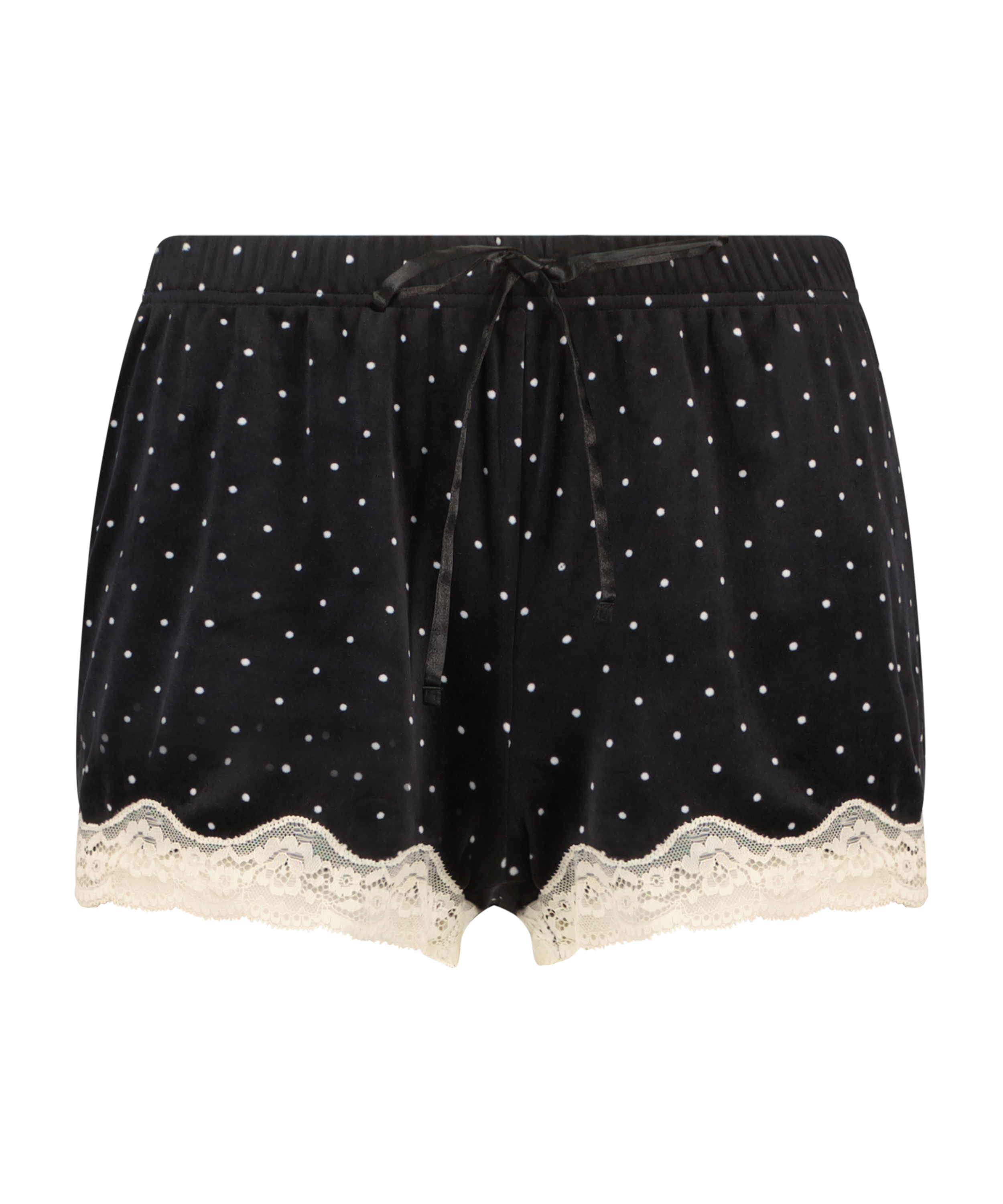 Velours Lace shorts, Sort, main