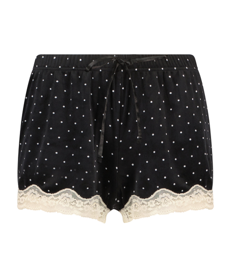 Velours Lace shorts, Sort