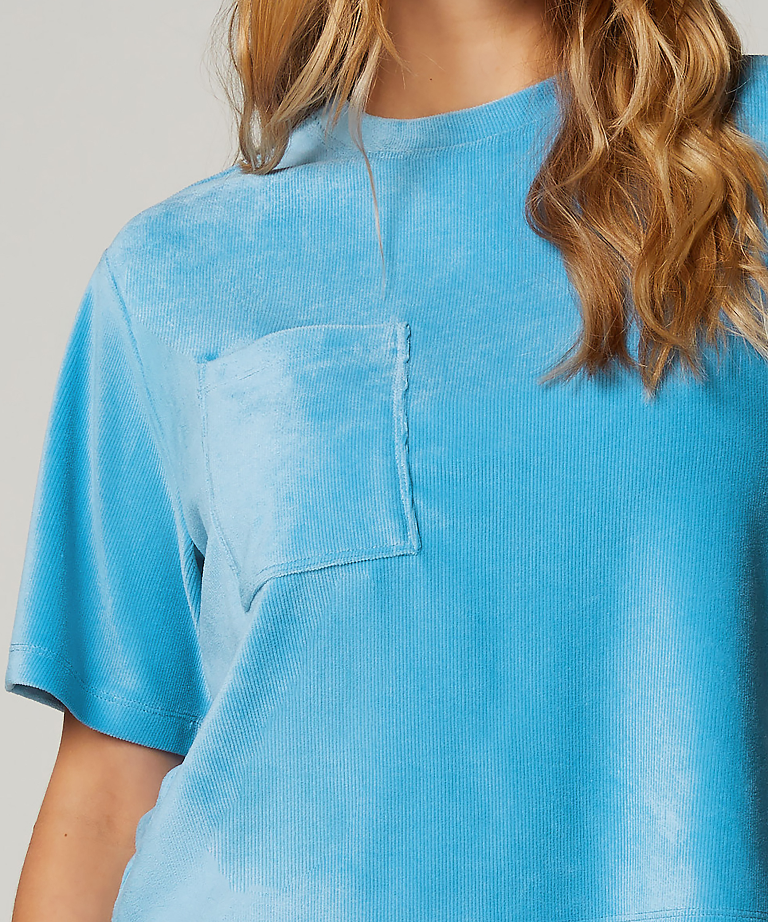 Top Rib Velours, Bl&aring;, main