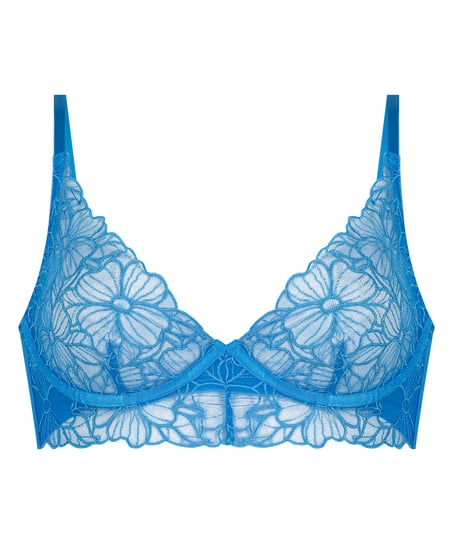Ikke-formstøbt longline bøjle-bh Anya, Blå