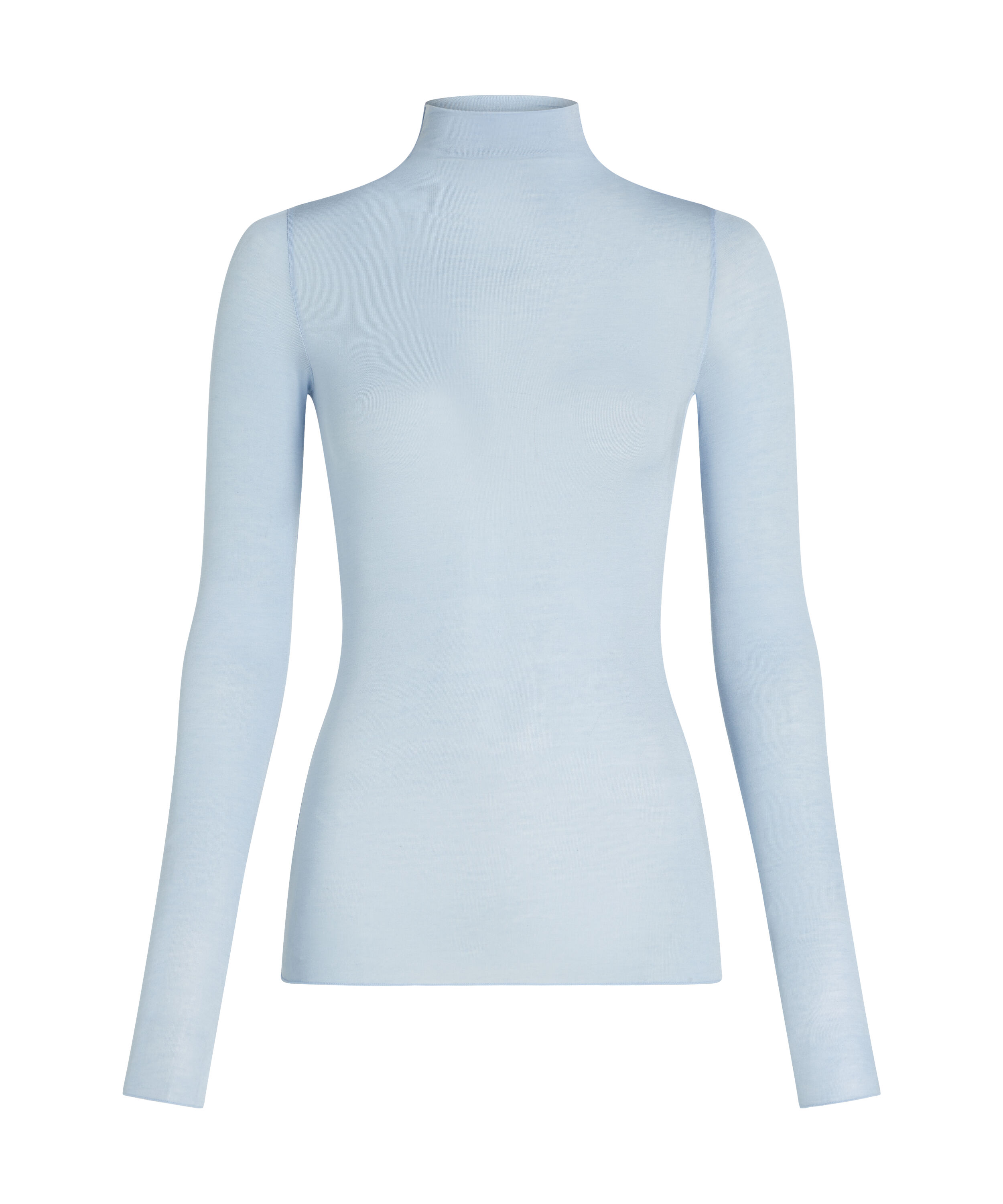 super soft rullekrave bluse med cashmere, Bl&aring;