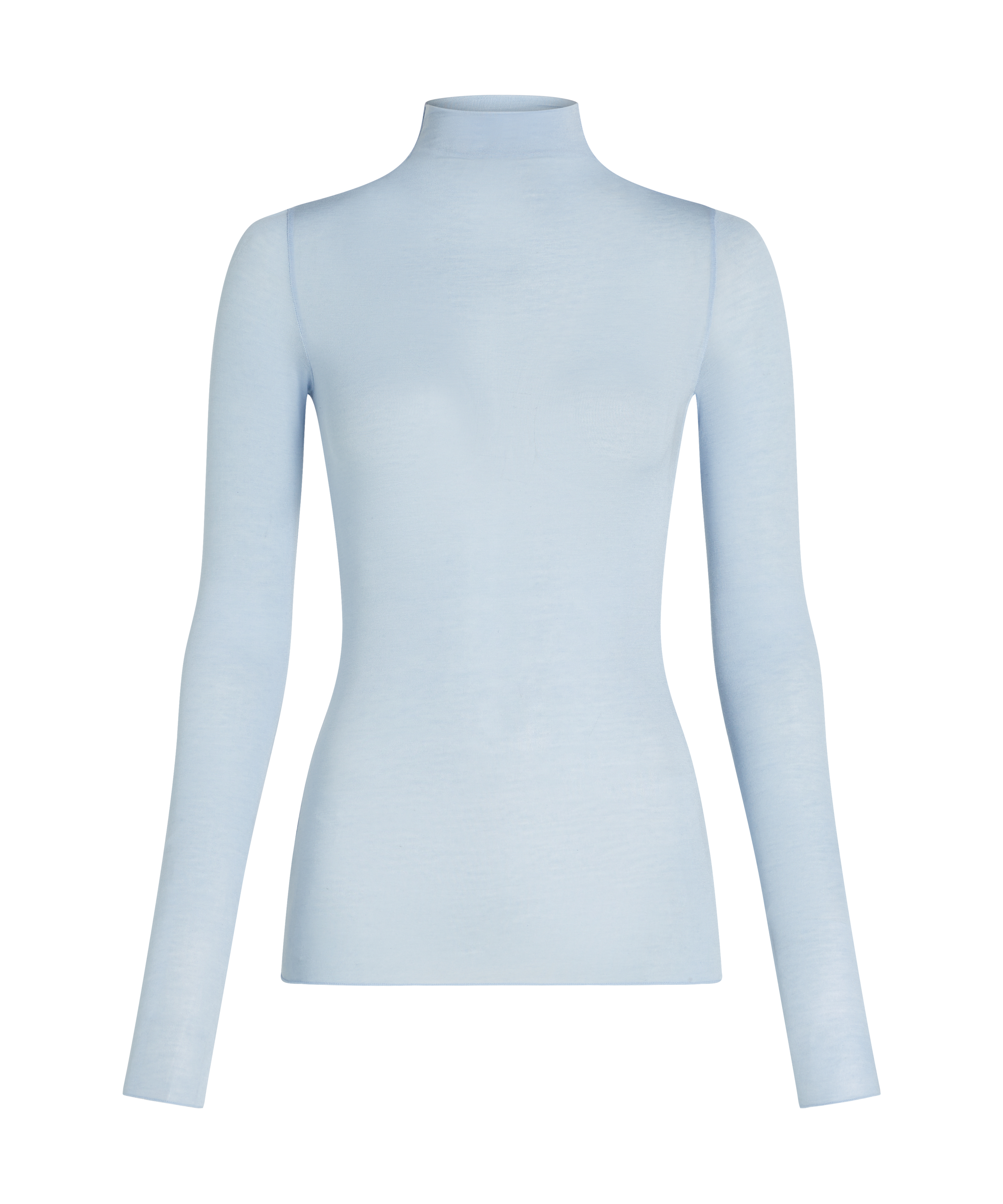 super soft rullekrave bluse med cashmere, Bl&aring;, main