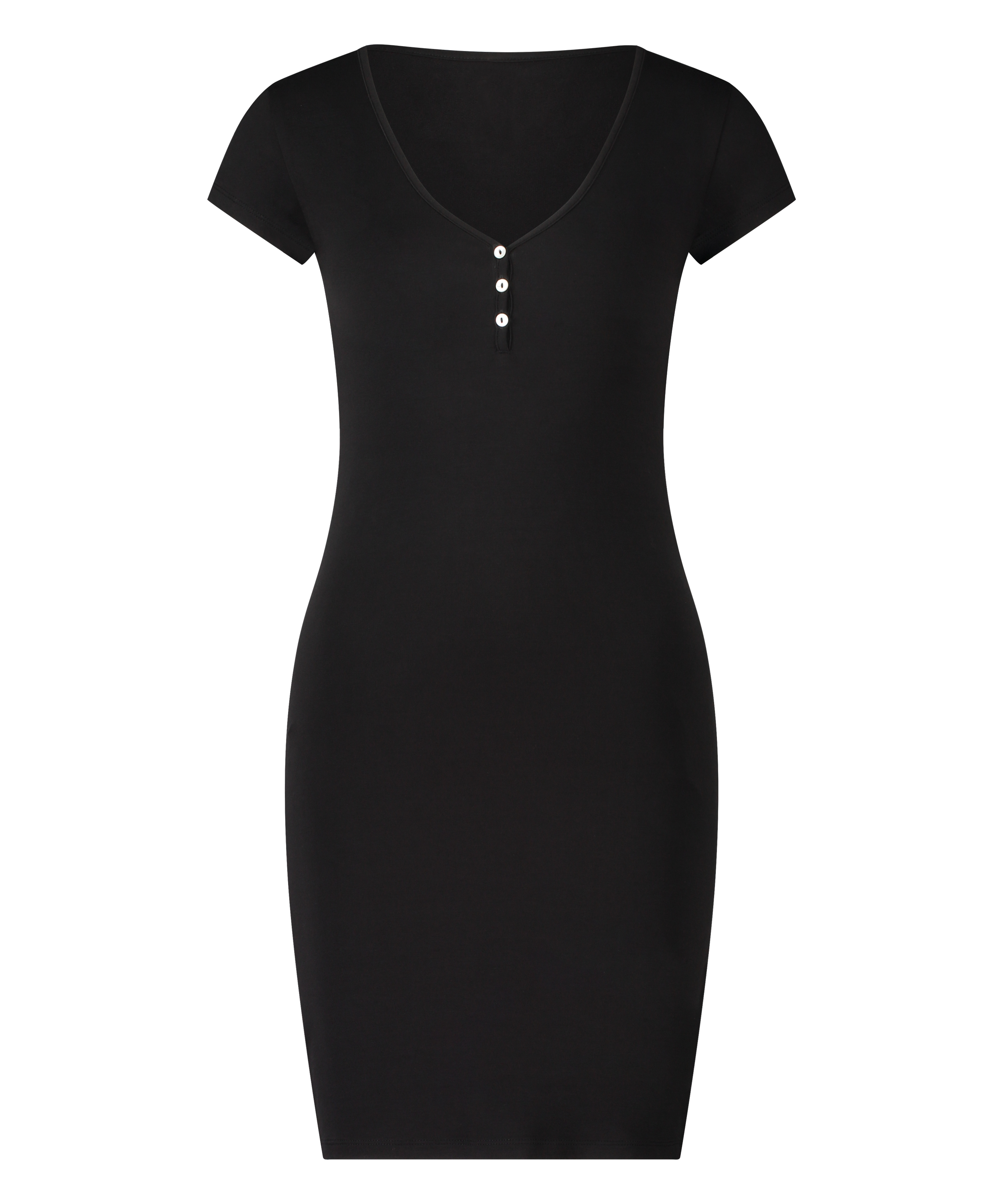 Natkjole Henley, sort, main