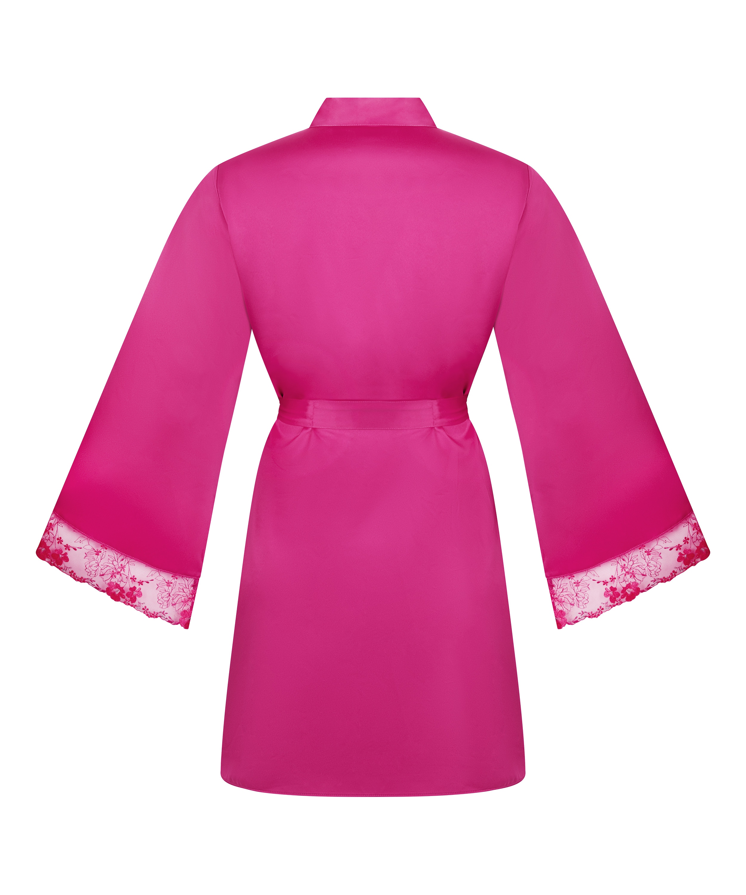 Satinkimono med p&aelig;oner, Lyser&oslash;d, main