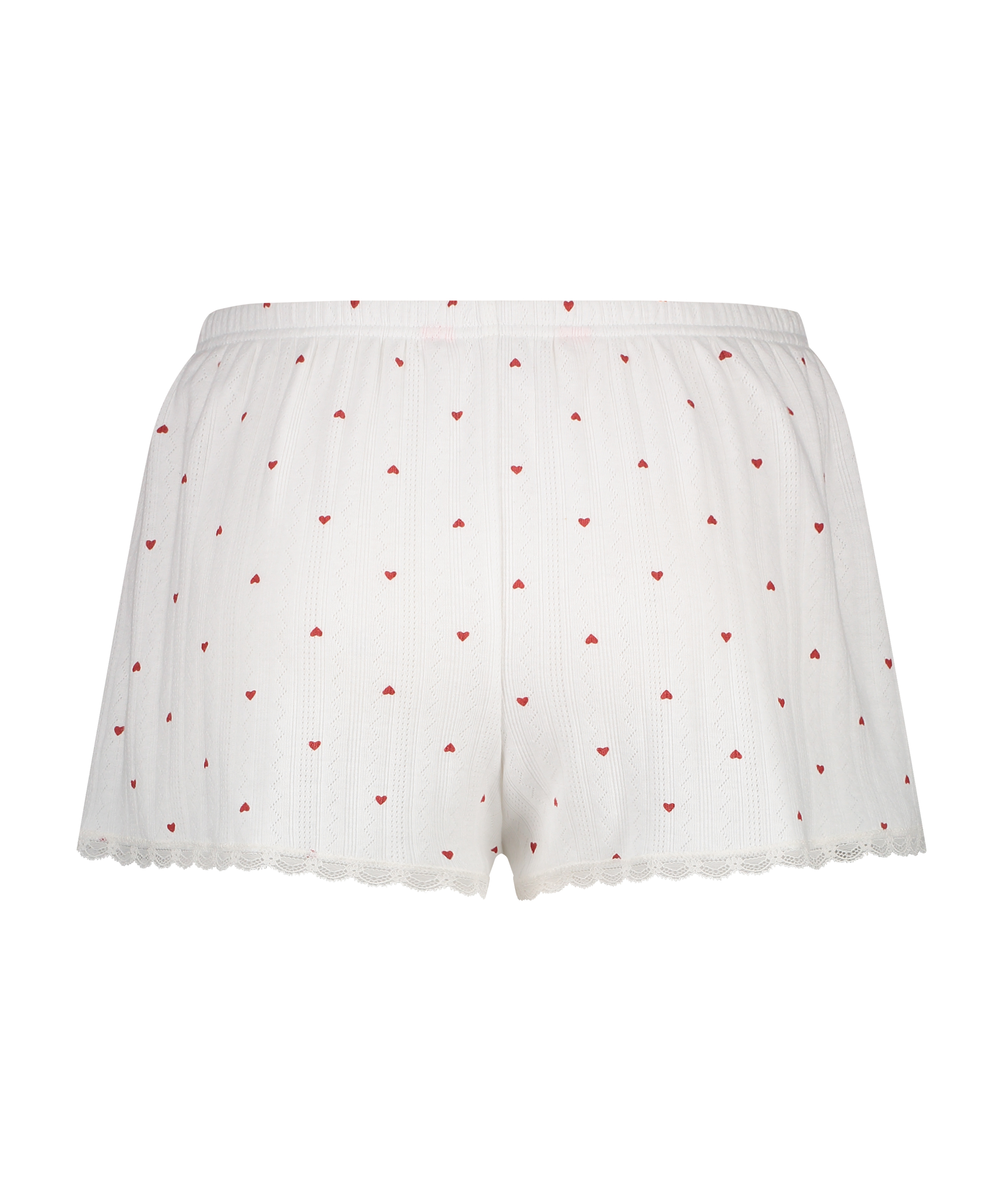 Pyjamasshorts Pointelle, Hvid, main