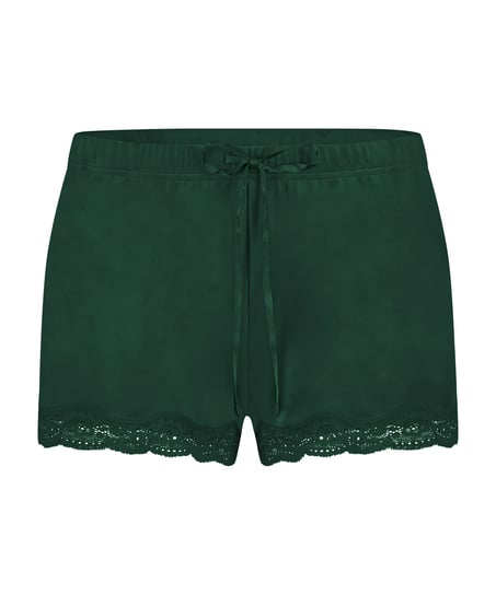 Shorts velour Lace, Grøn