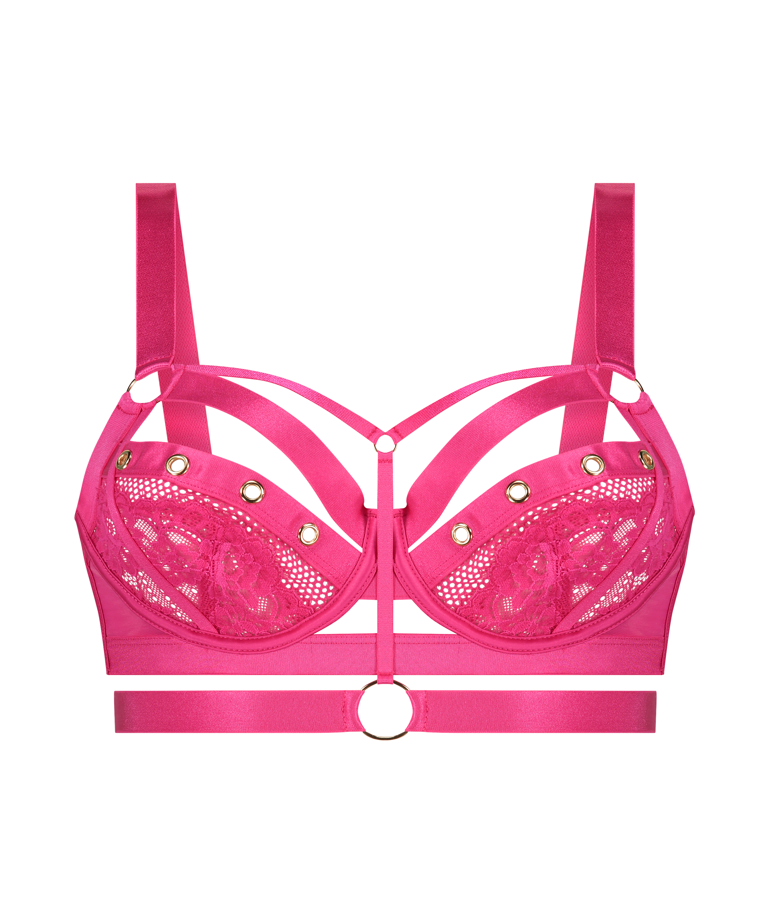 Ikke-formstøbt longline bøjle-bh Sadie, Lyserød, main