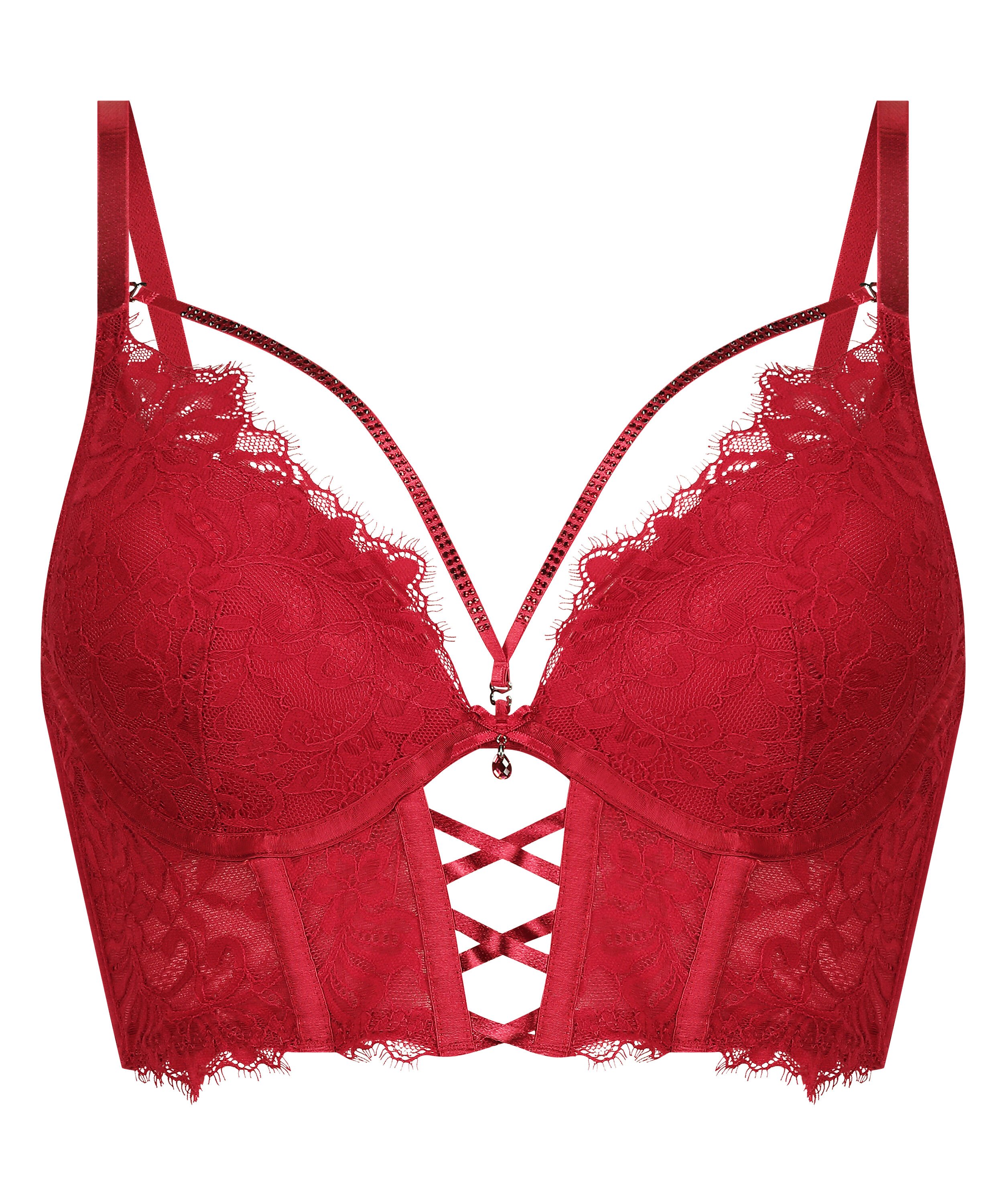 Formst&oslash;bt longline push-up-b&oslash;jle-bh Charlotta, R&oslash;d