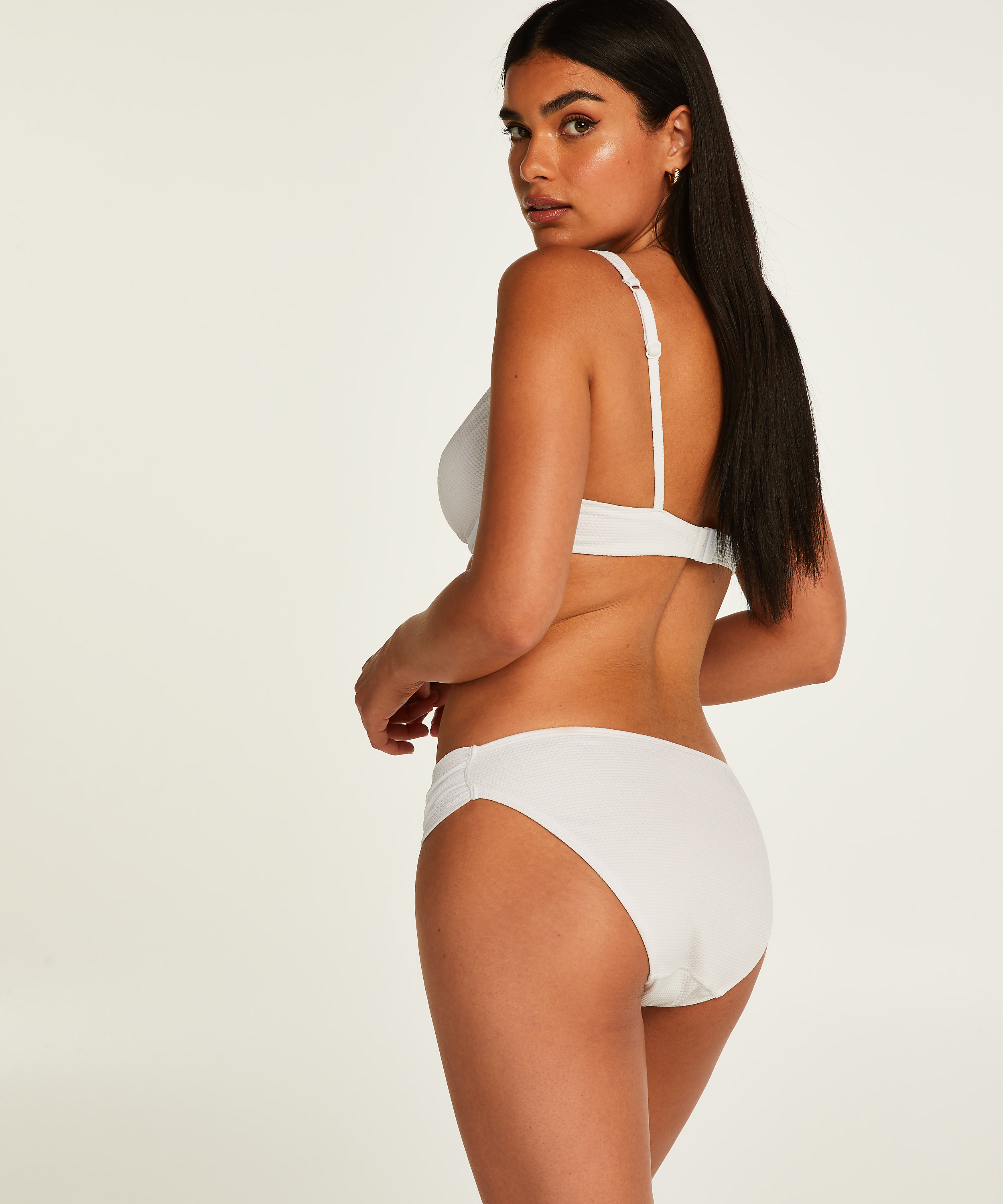 Ikke-formstøbt bikinitop med bøjle Scallop, hvid, main