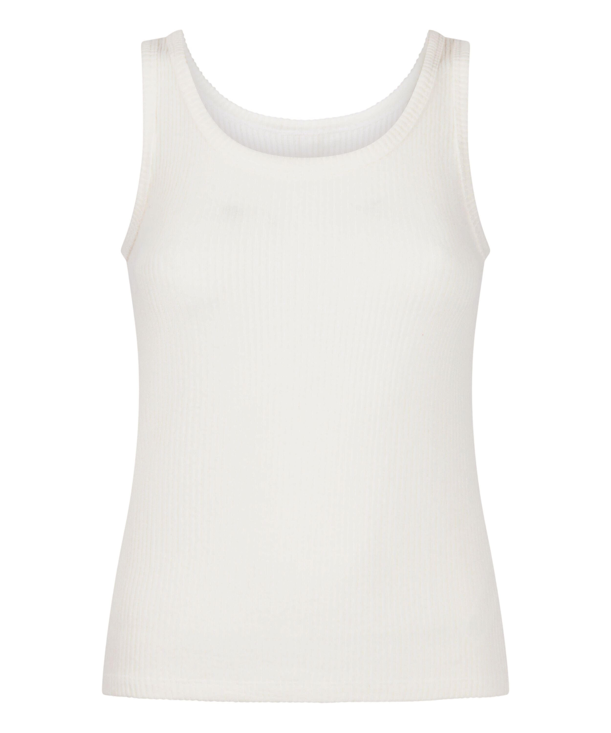 Singlet b&oslash;rstet jersey rib, Hvid