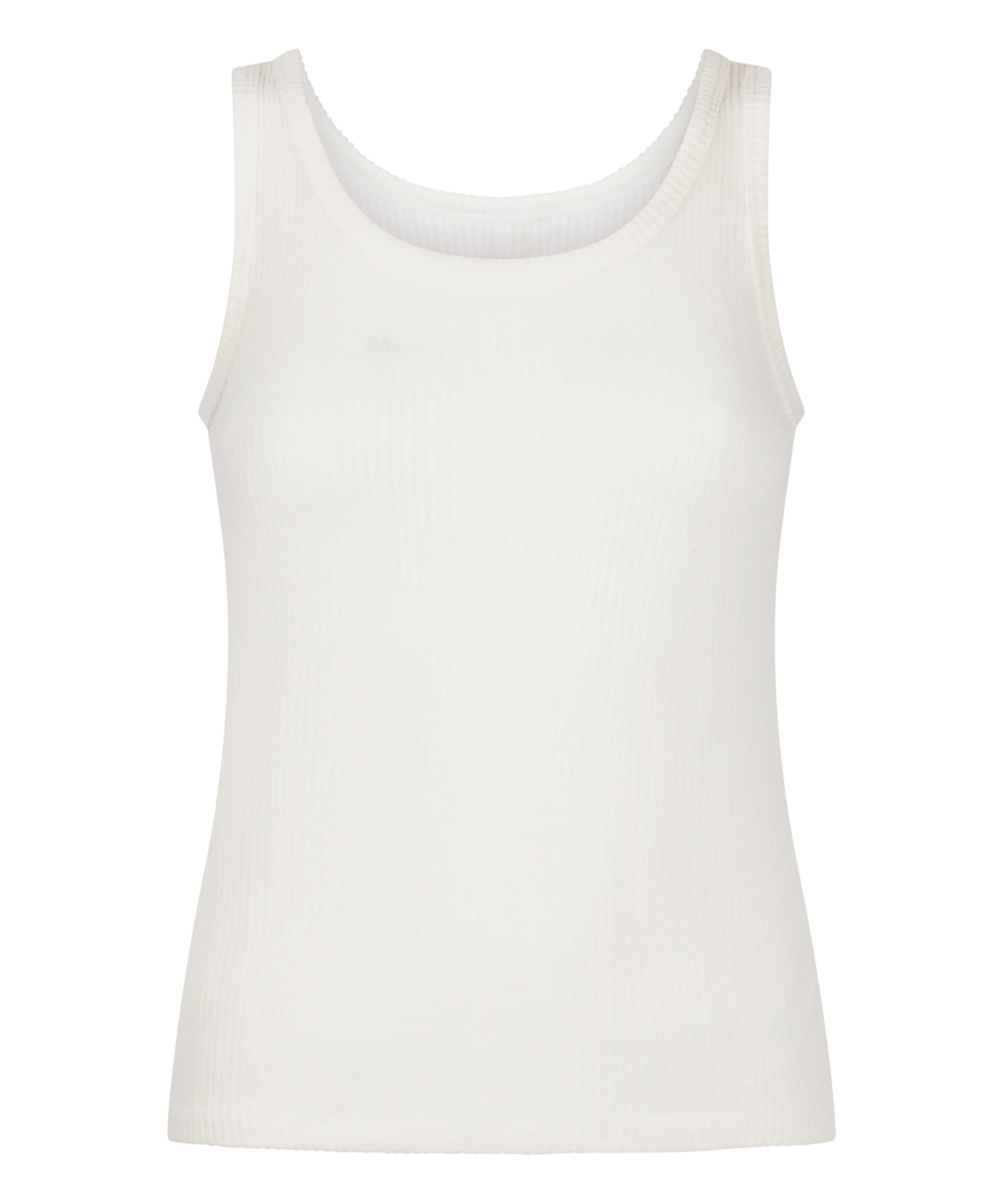 Singlet b&oslash;rstet jersey rib, Hvid, main