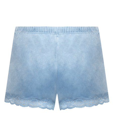 Shorts velour Lace, Bl&aring;