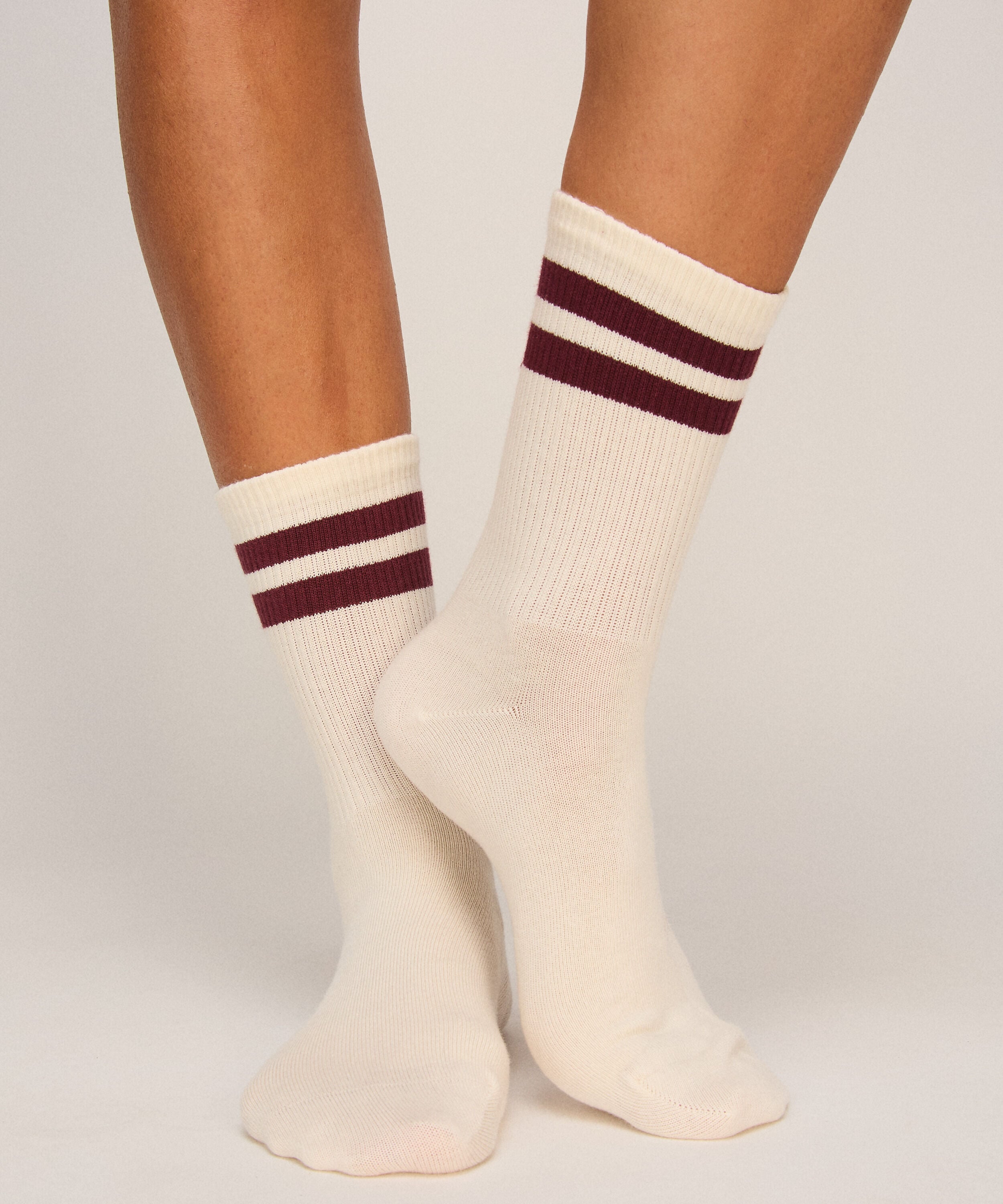 Sokker Stripes Cotton, Hvid