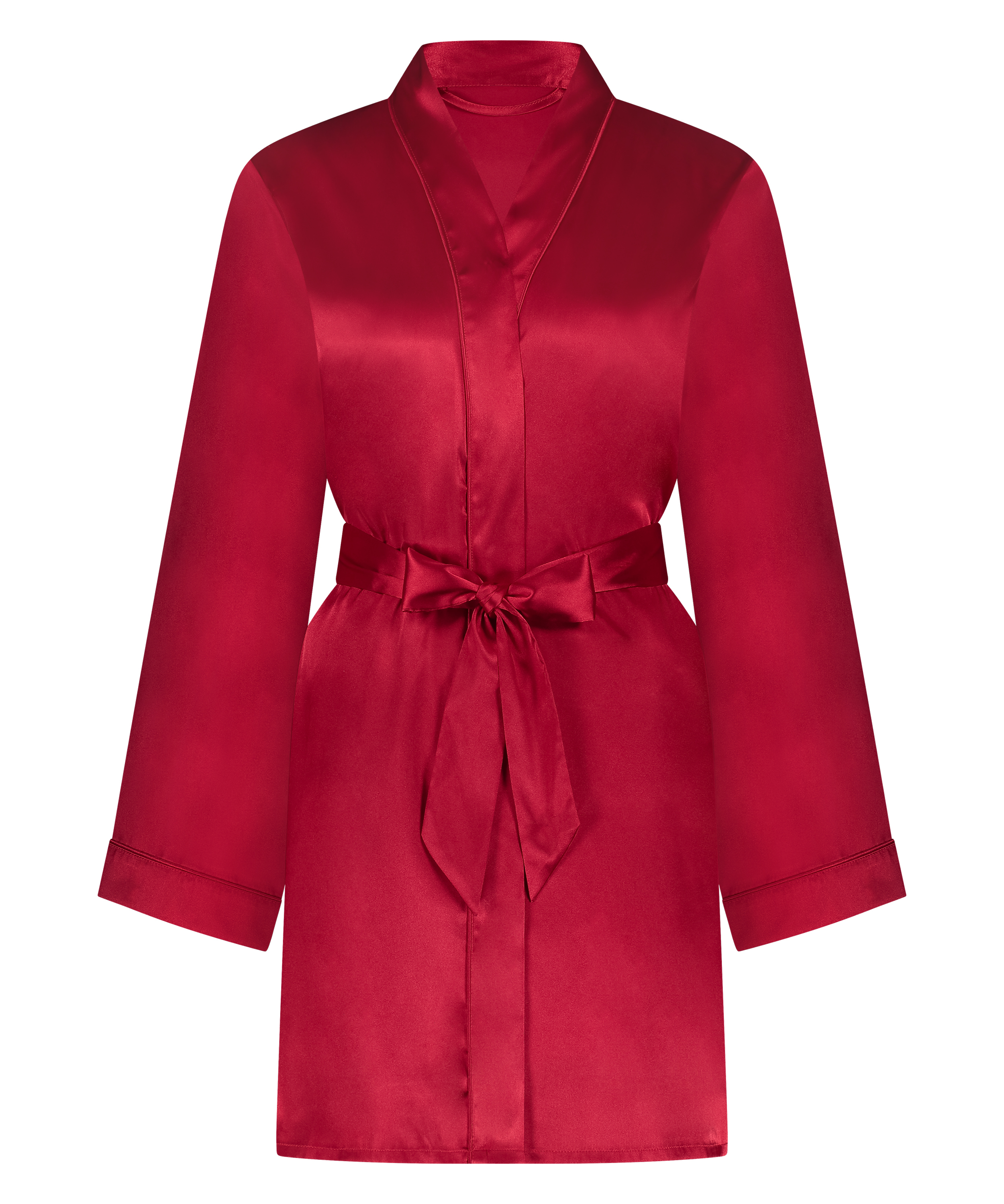 Satin kimono, R&oslash;d, main