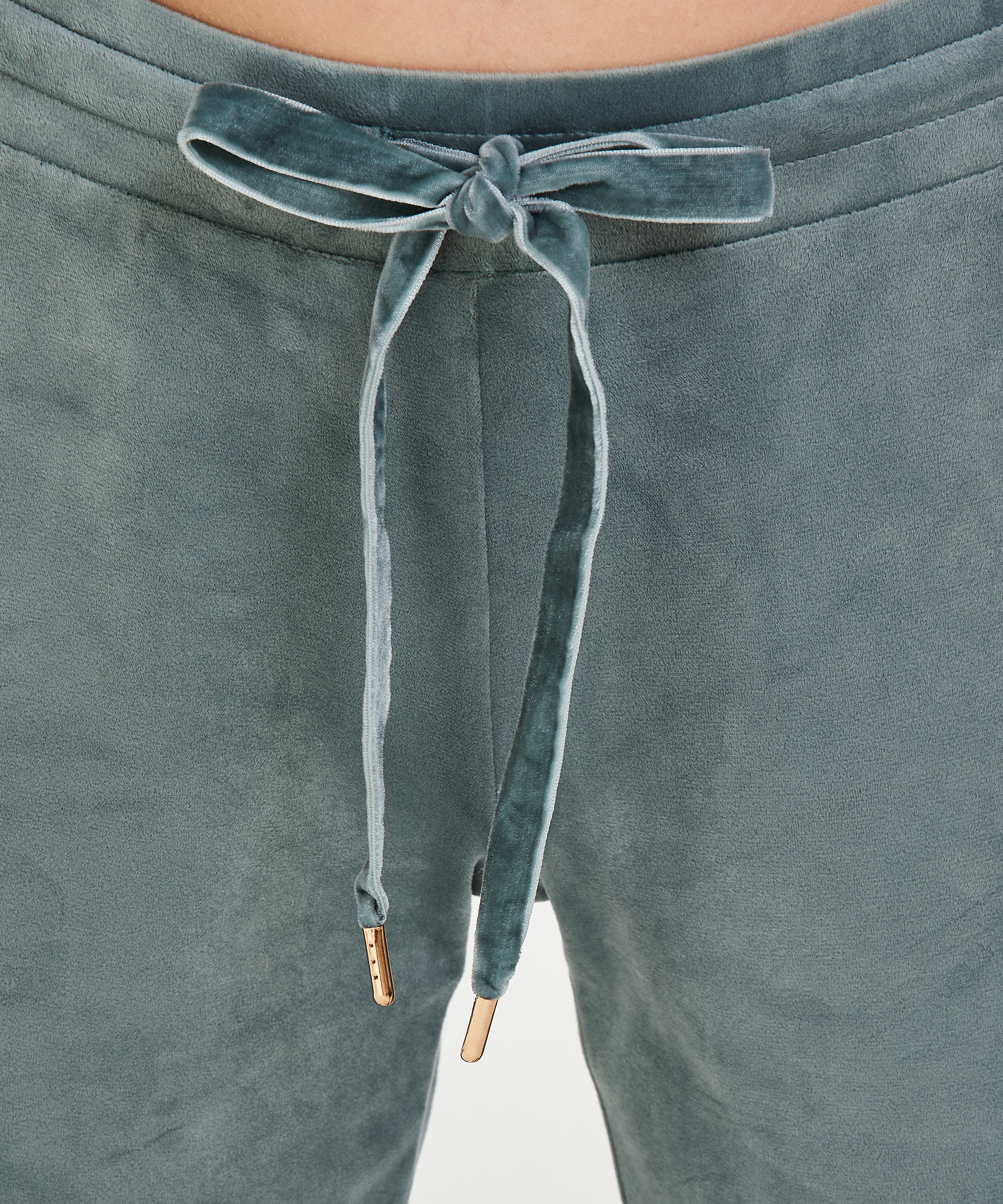 Lurex Joggingbukser i velour, grøn, main