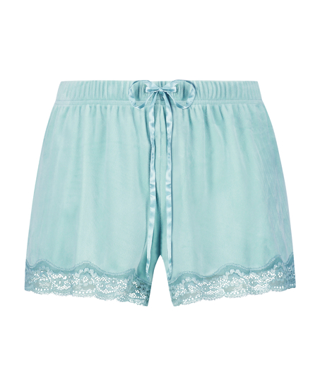 Shorts velour Lace, Gr&oslash;n