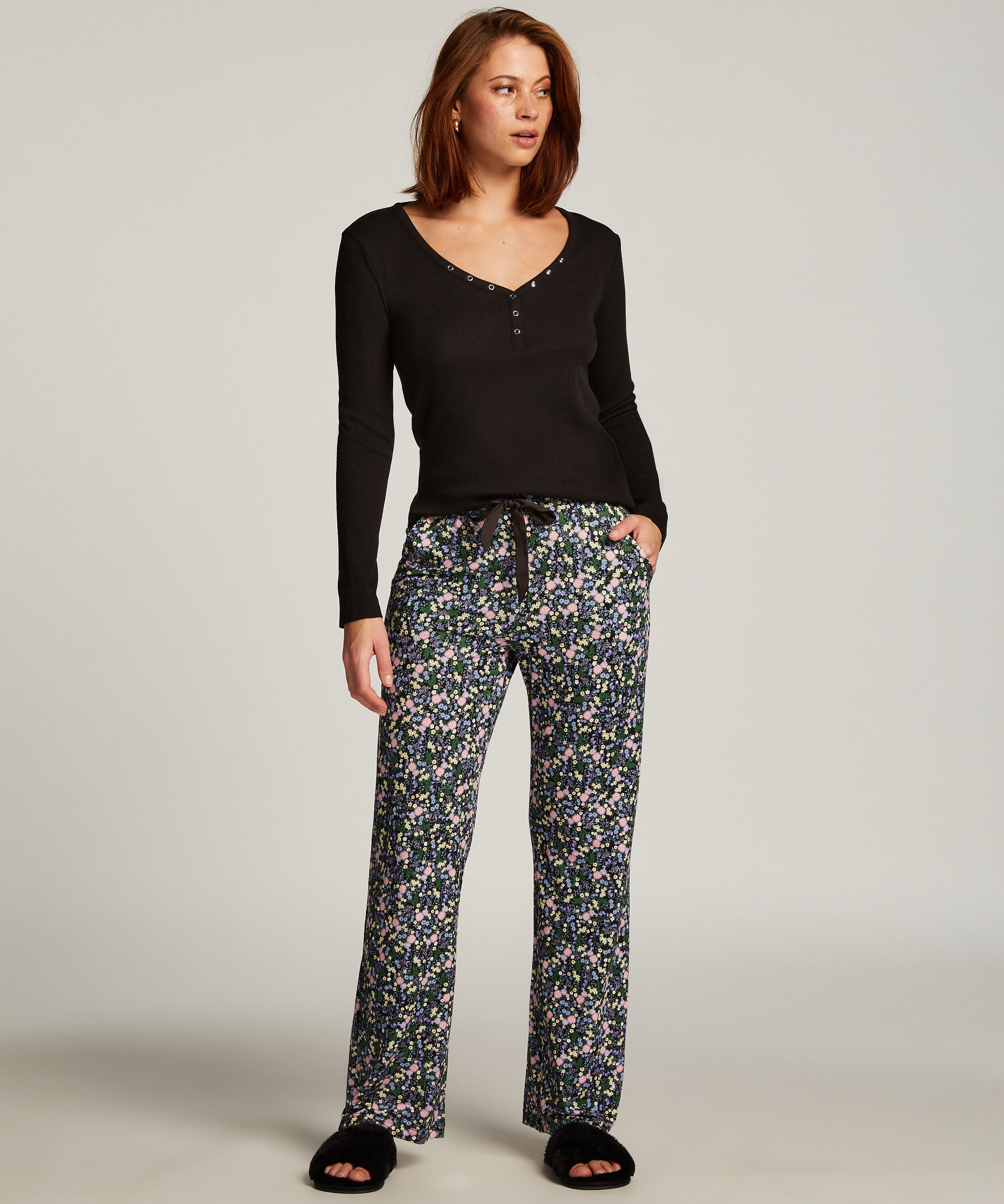 Pyjamasbukser Jersey, Sort