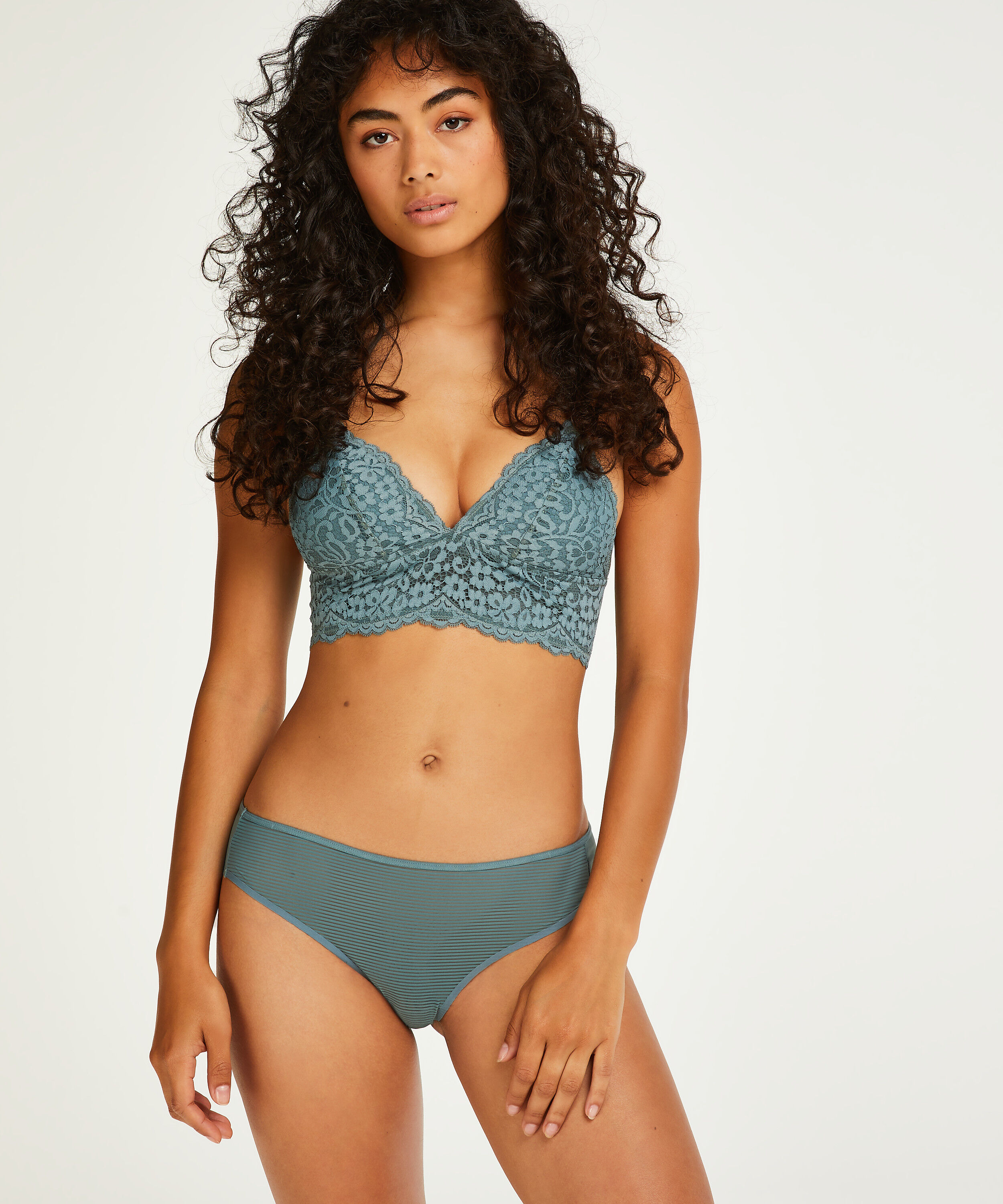 Stripe Mesh usynlig brasiliansk trusse, Gr&aring;