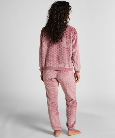 Pyjamas i fleece hjerte, Lilla