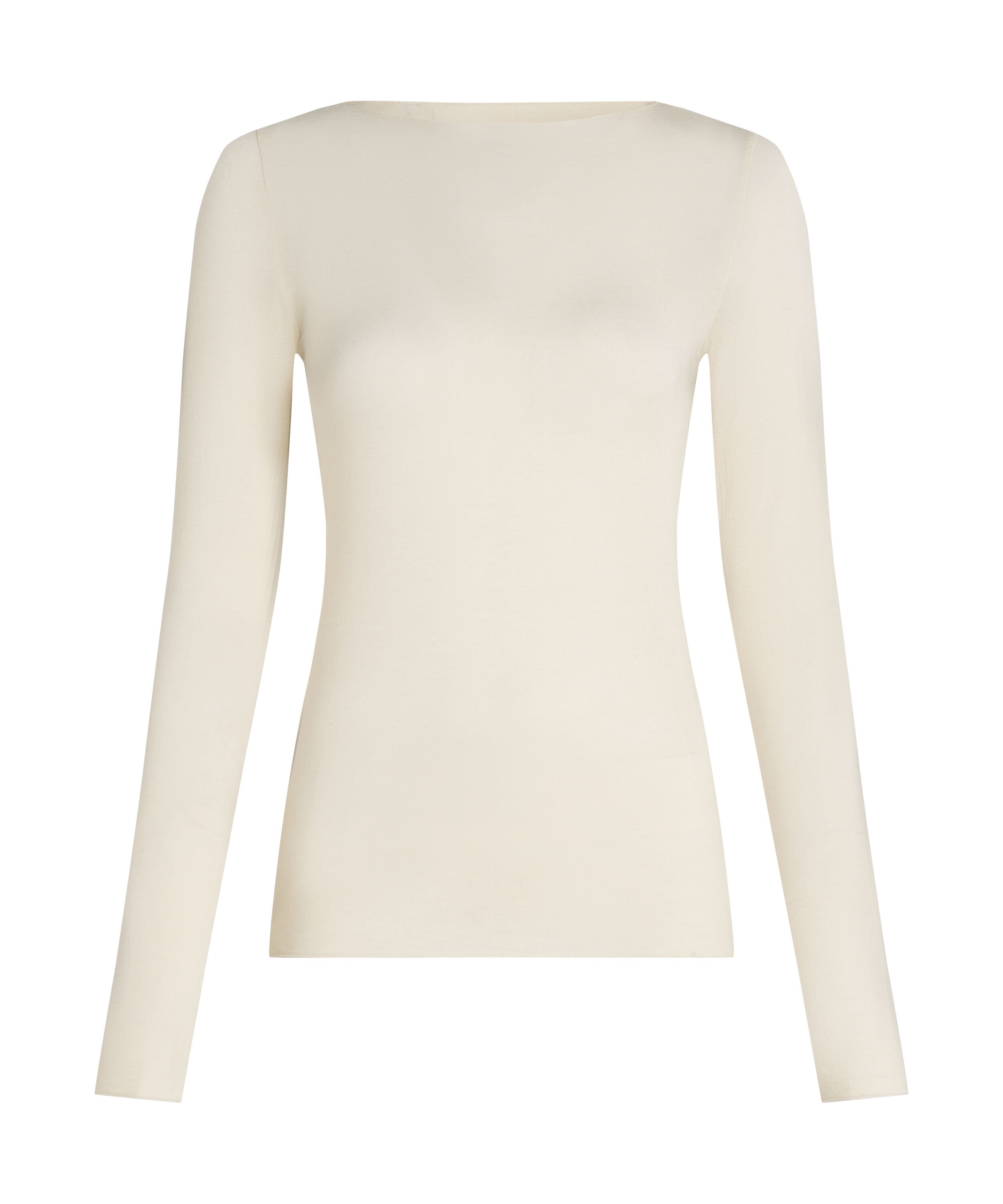 super soft b&aring;dhals bluse med cashmere, Hvid