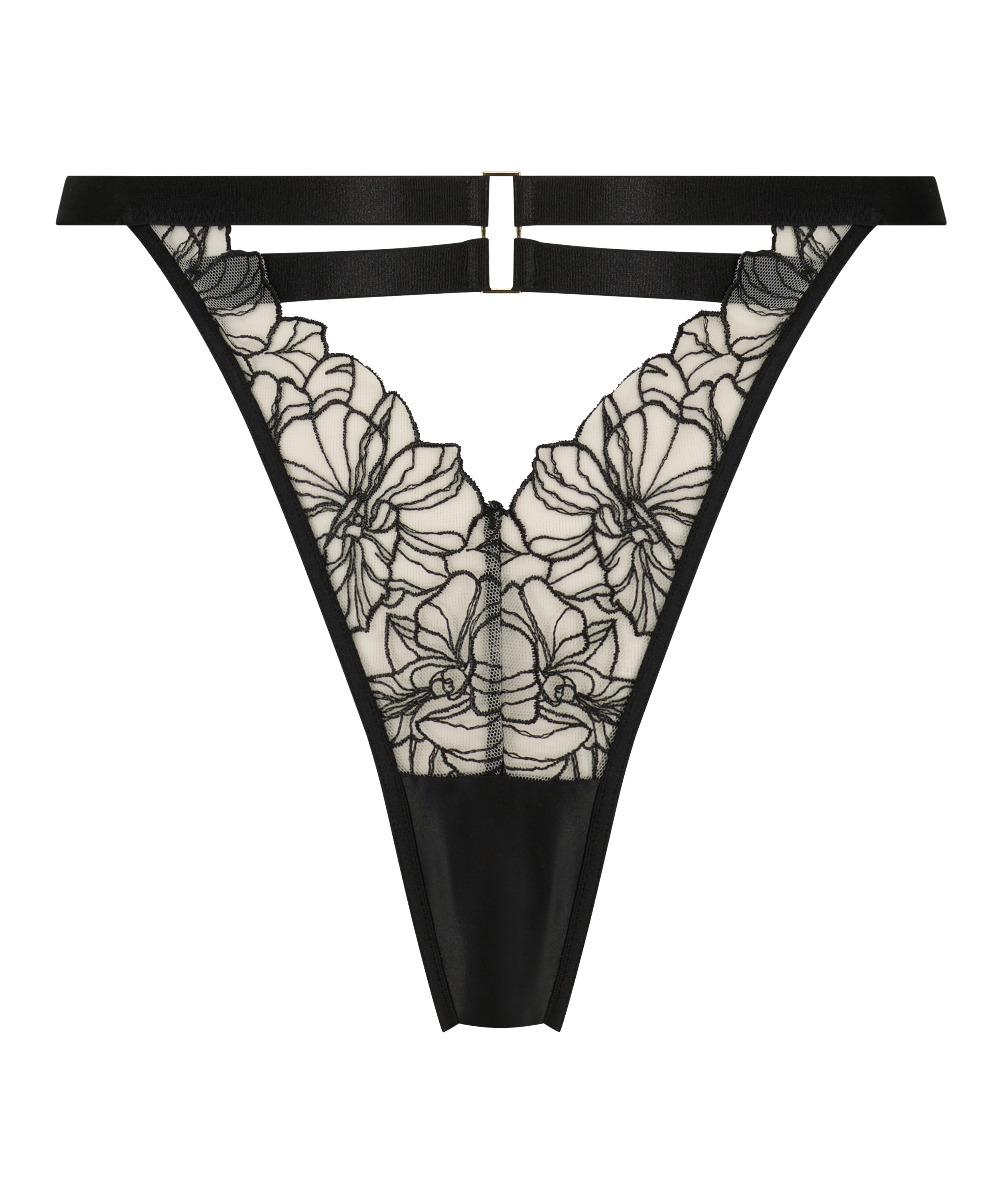 Tara g-streng med h&oslash;j benudsk&aelig;ring, sort, main