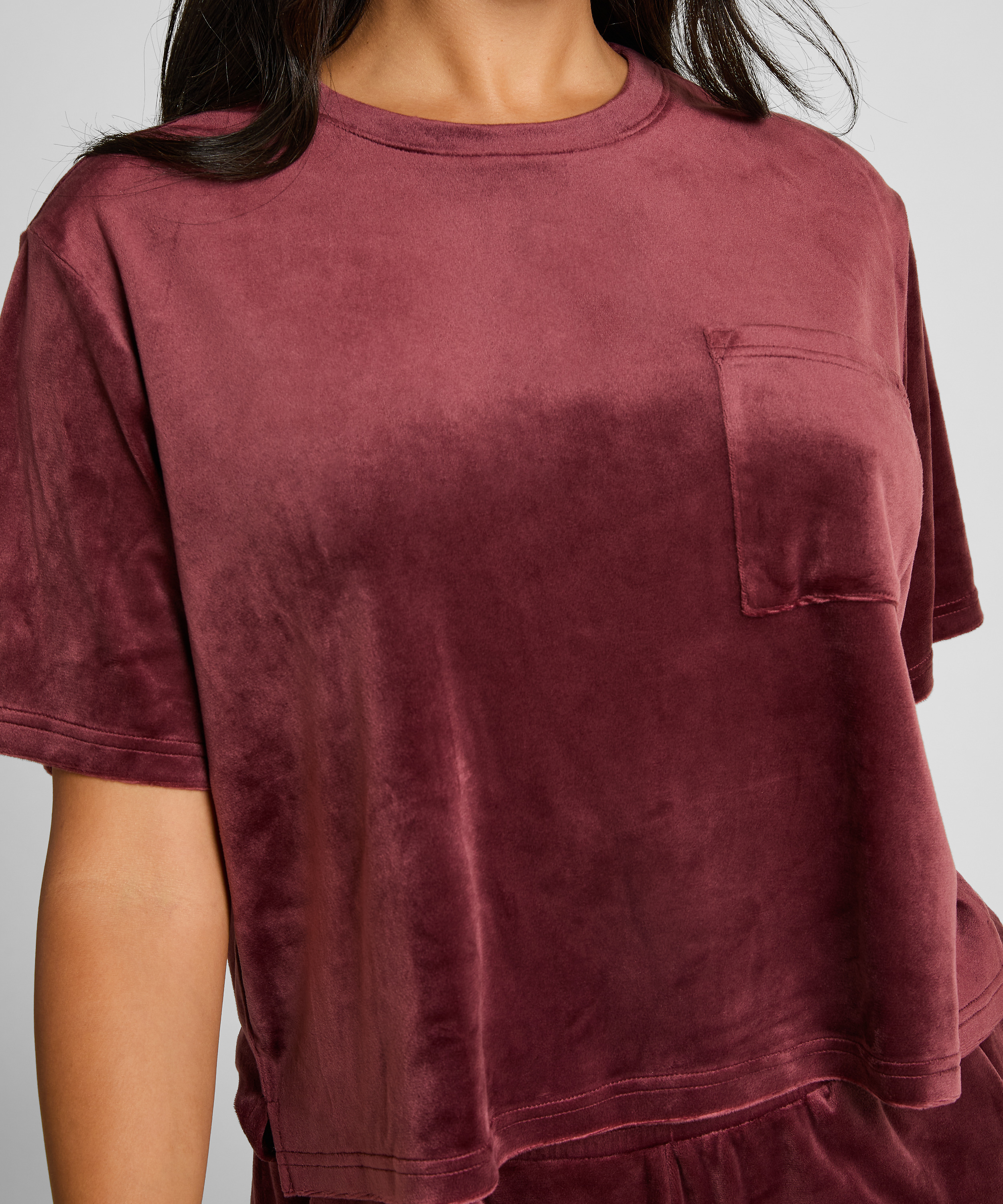 Top fløjl Pocket, Rød, main