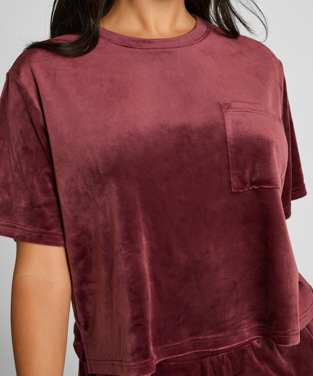 Top fløjl Pocket, Rød