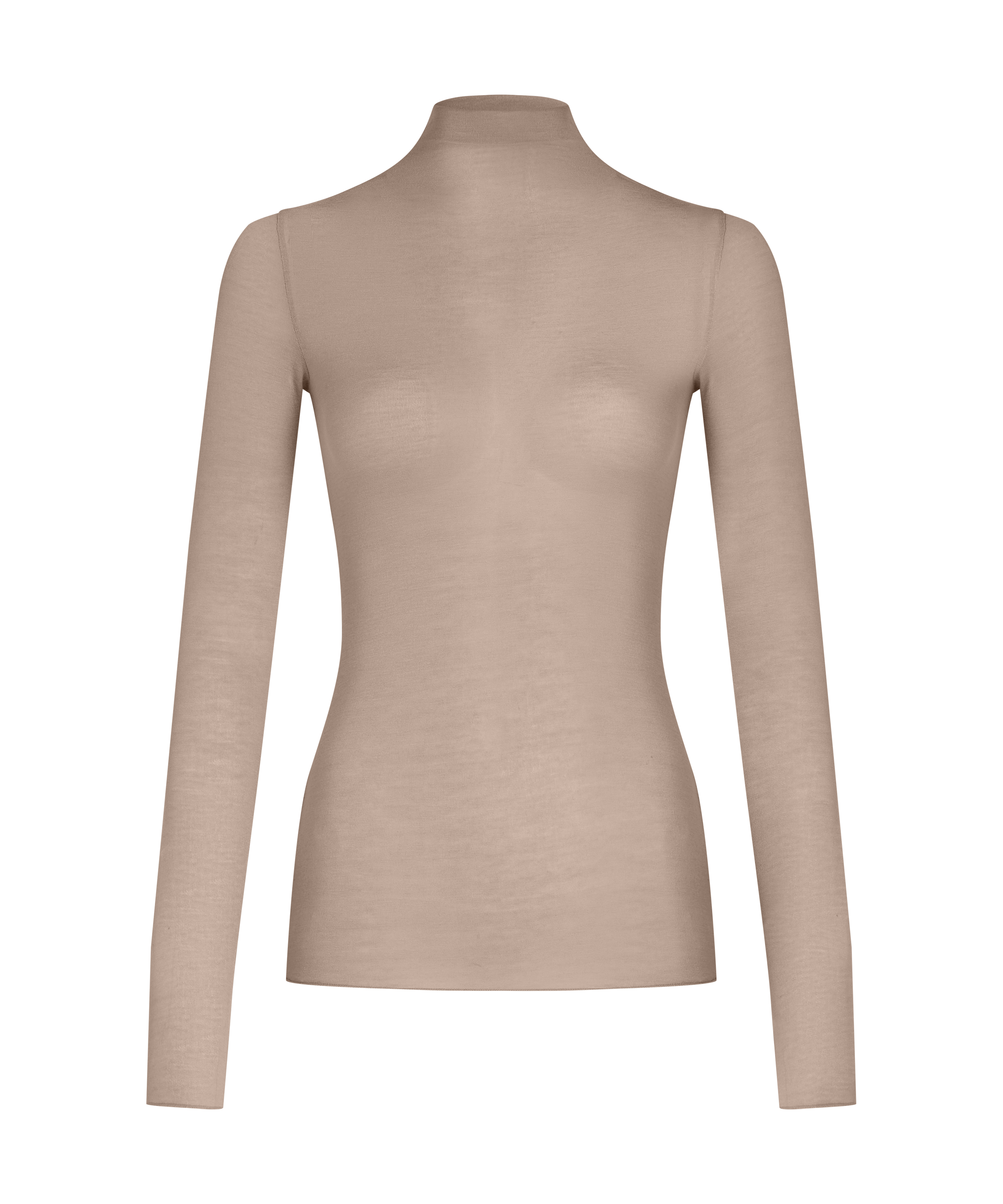 super soft rullekrave bluse med cashmere, Brun, main
